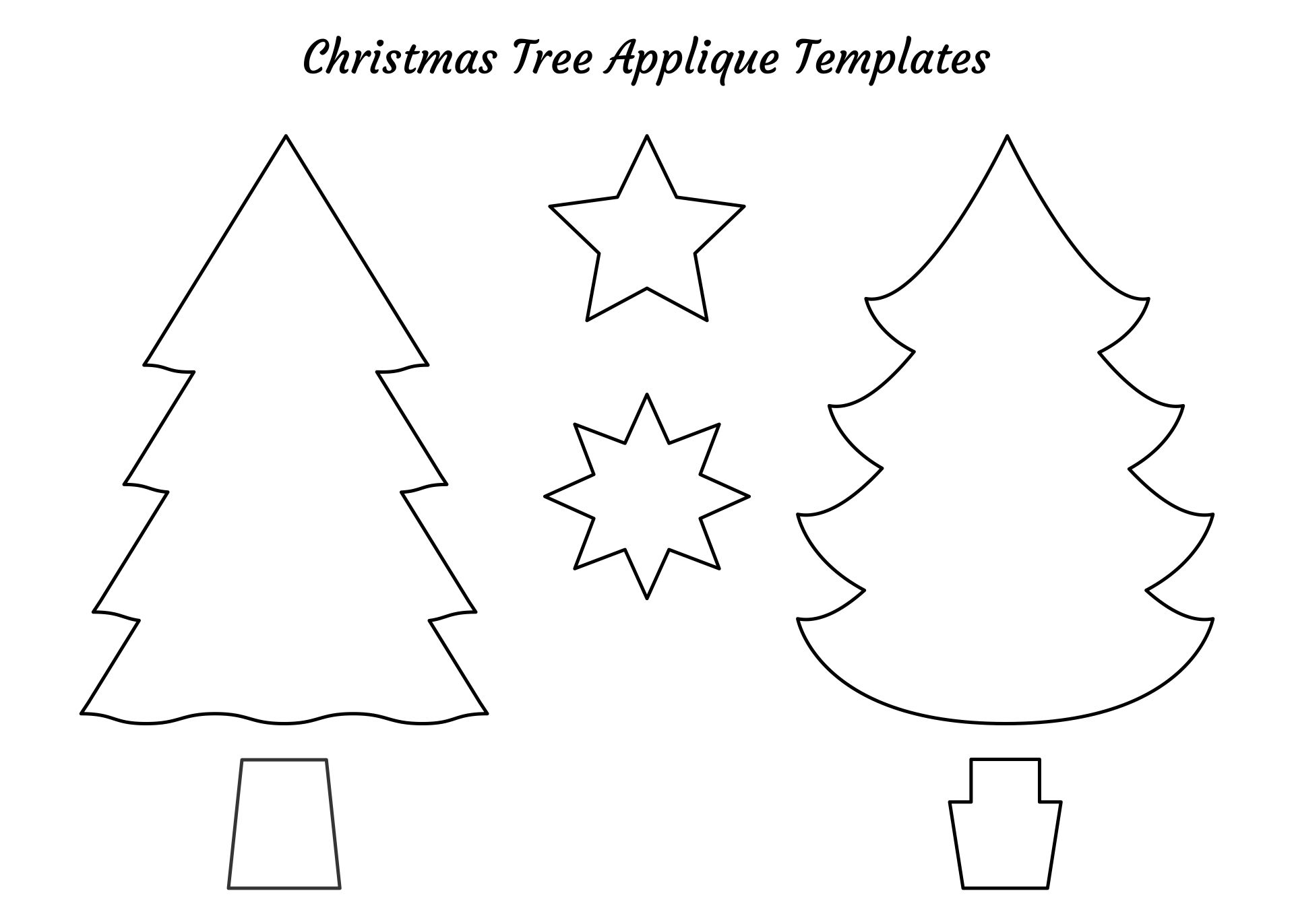 Printable Christmas Tree Applique Templates