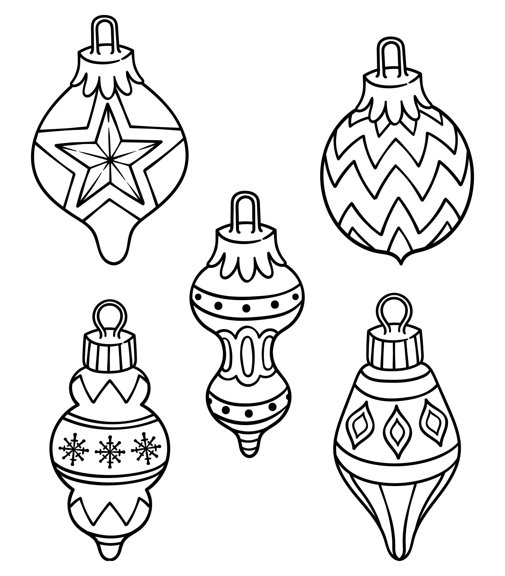 Printable Christmas Tree Ornament Shapes