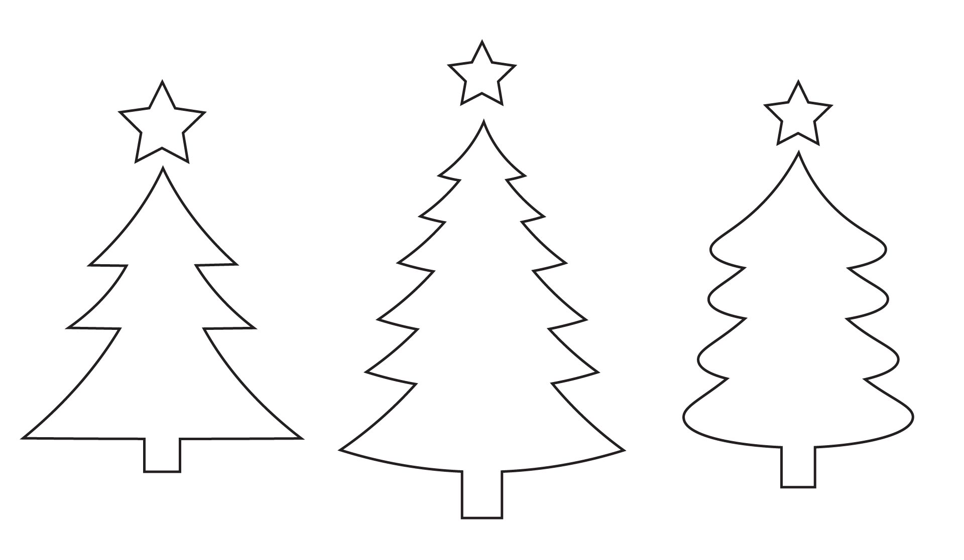 Printable Christmas Tree Outlines Ornament Templates