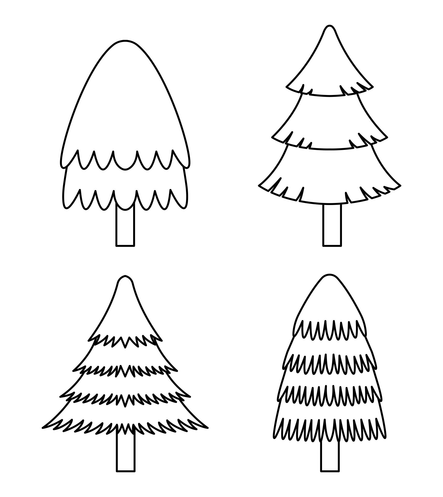 Printable Christmas Tree Template & Stencil Patterns