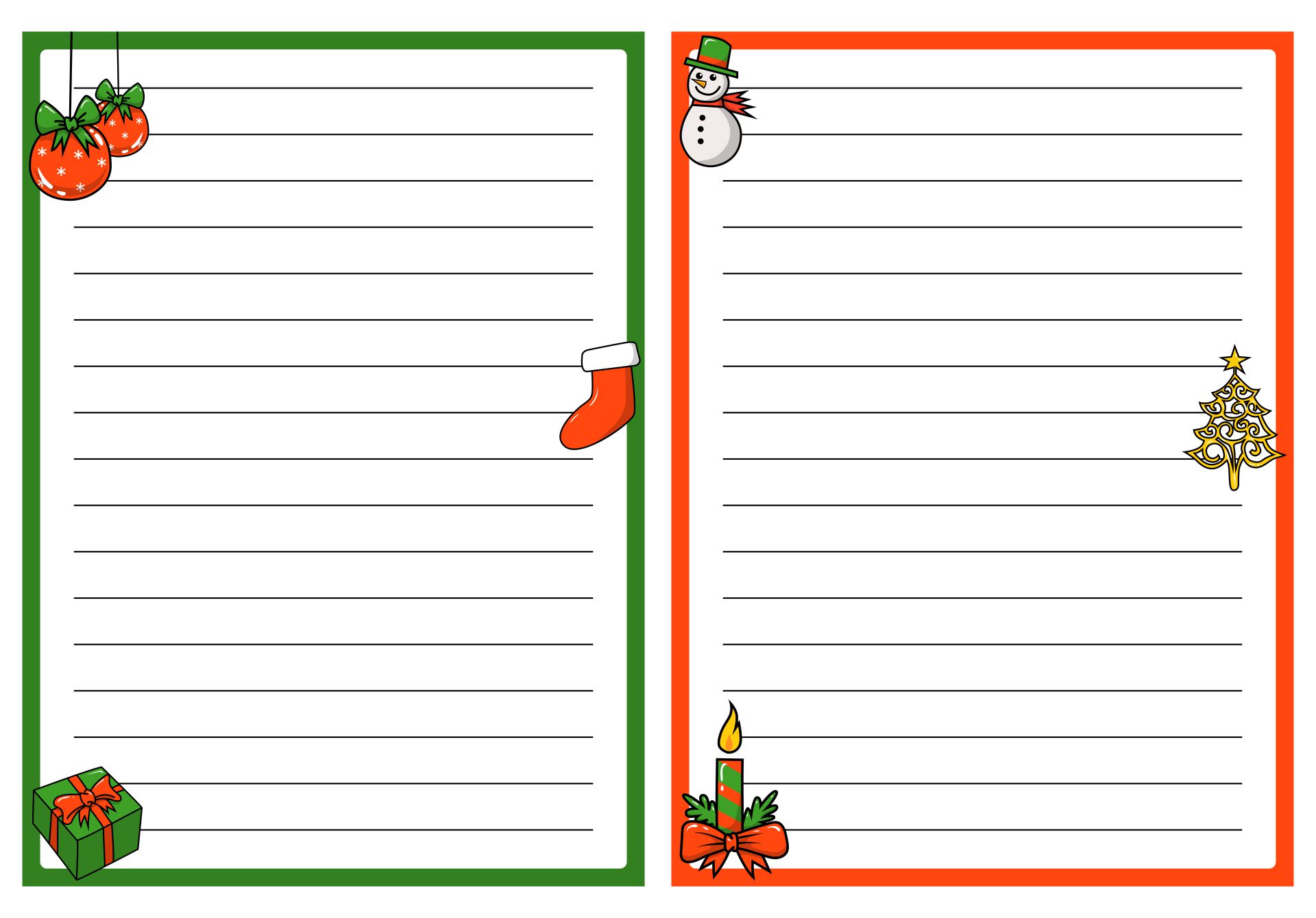 Printable Christmas Writing Papers For Your Planner