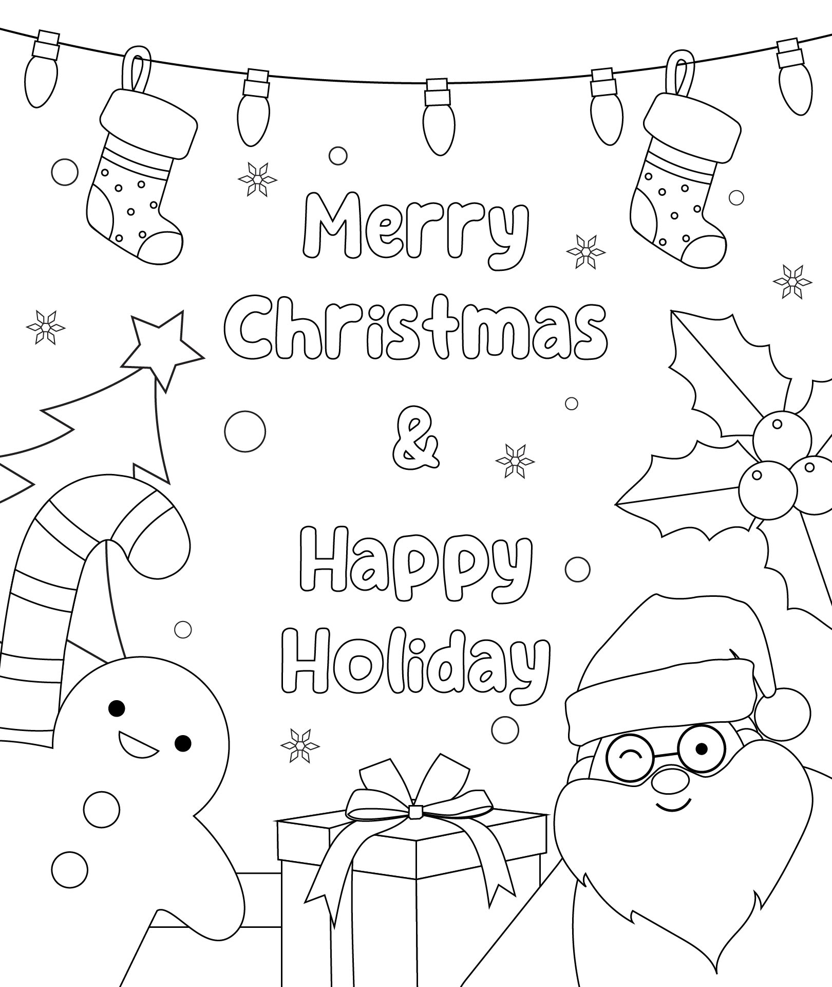 Printable Holiday Card Template Christmas Coloring