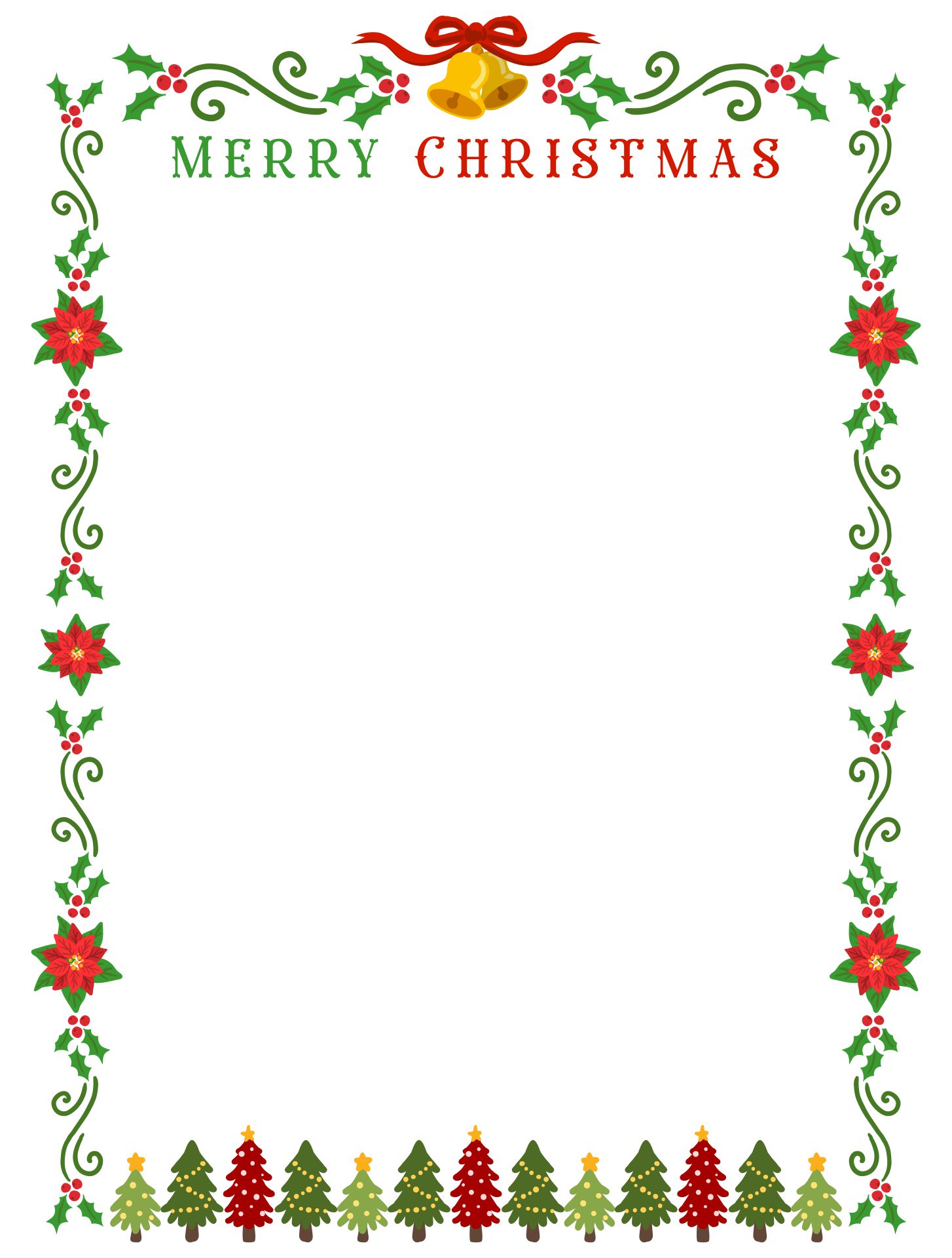 Printable Holiday Note Cards Christmas Spirit Template