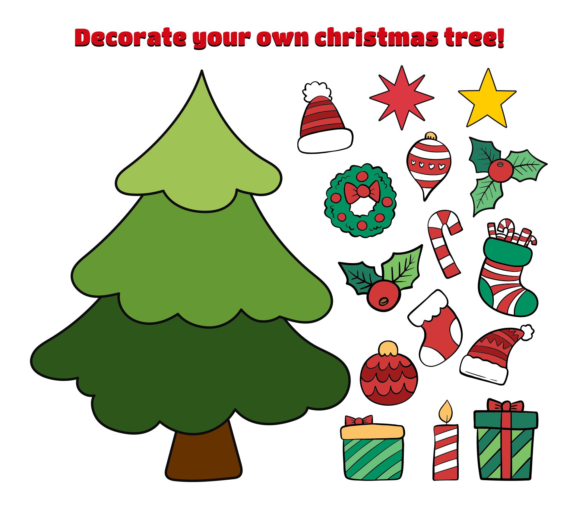 Printable Paper Christmas Tree Template And Clip Art