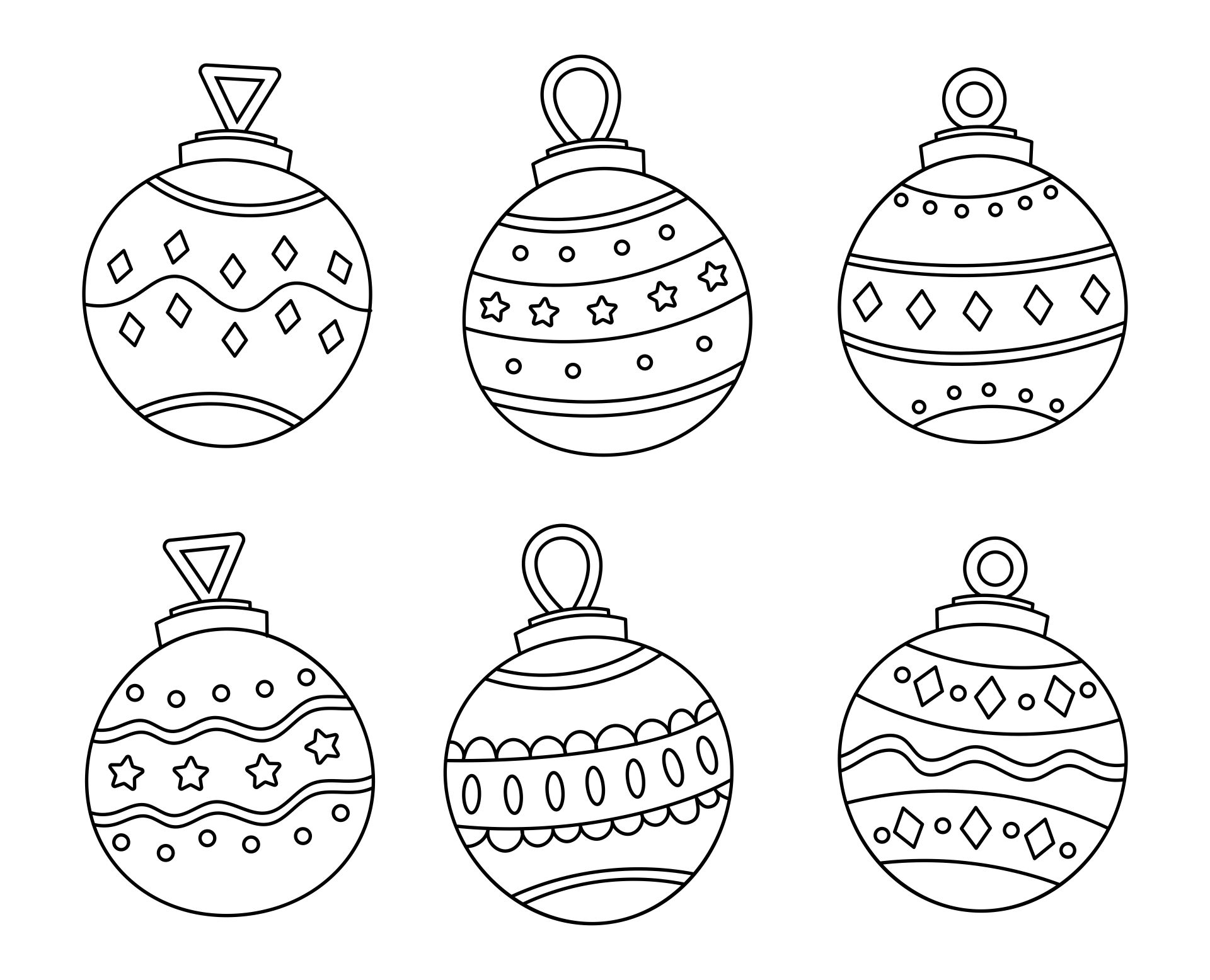 Printable Patterned Christmas Ornament Coloring Page