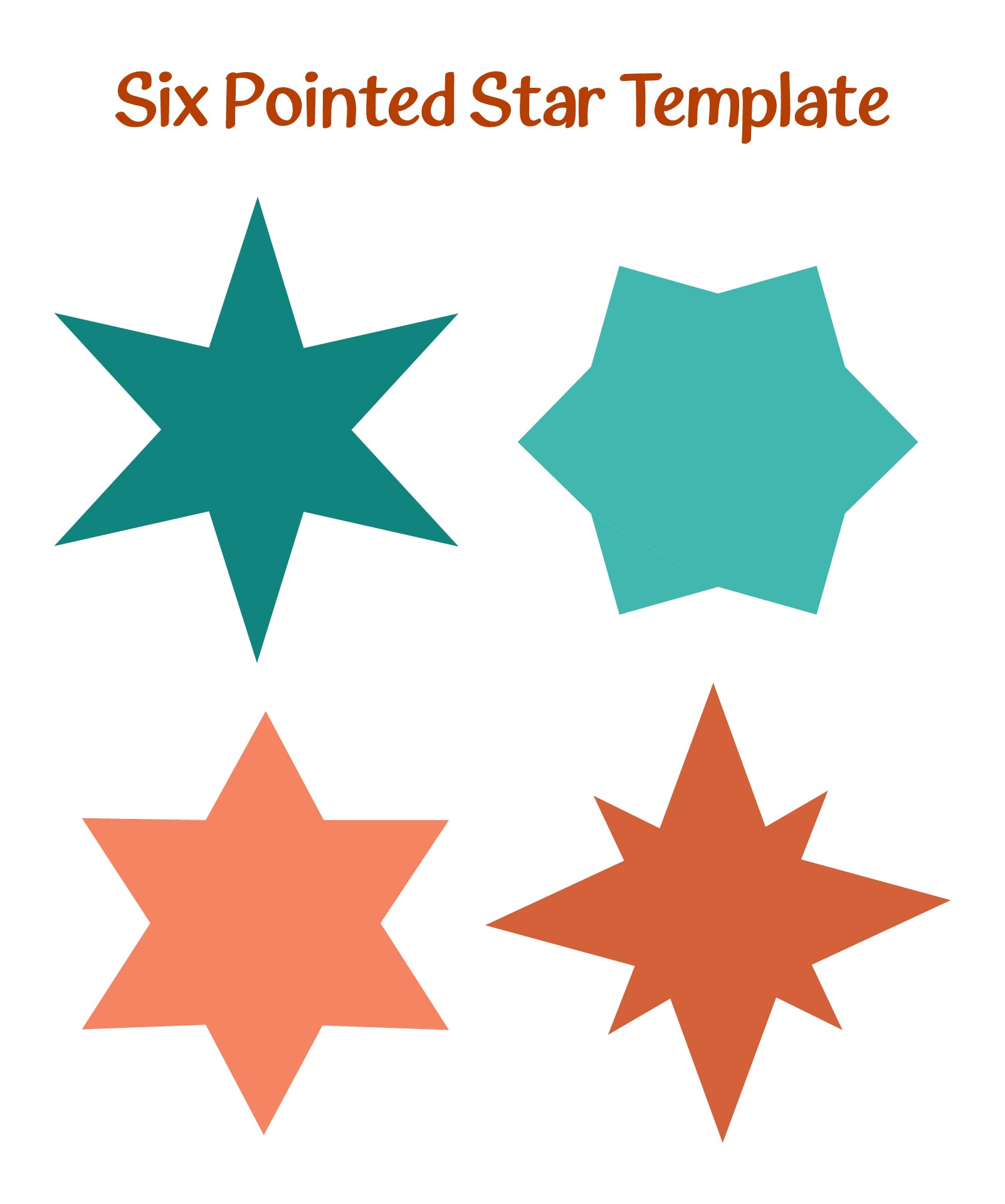 Printable Six Pointed Star Template