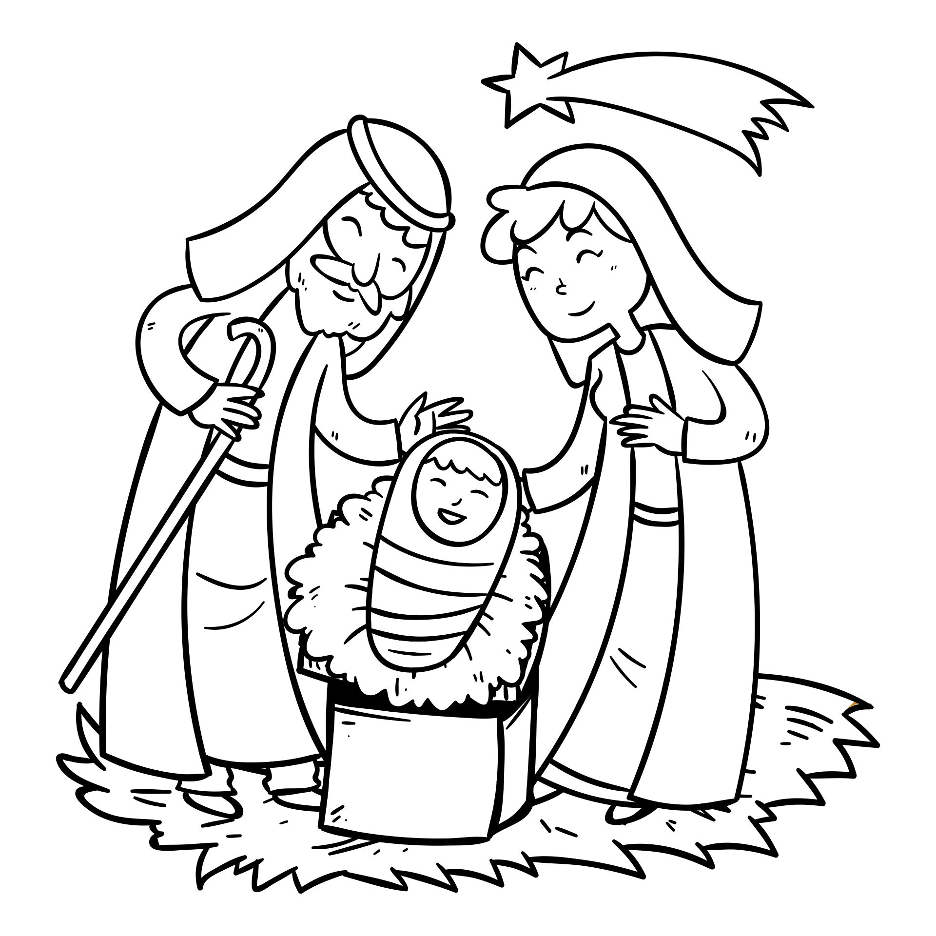 Printable Story Of The Nativity Coloring Page