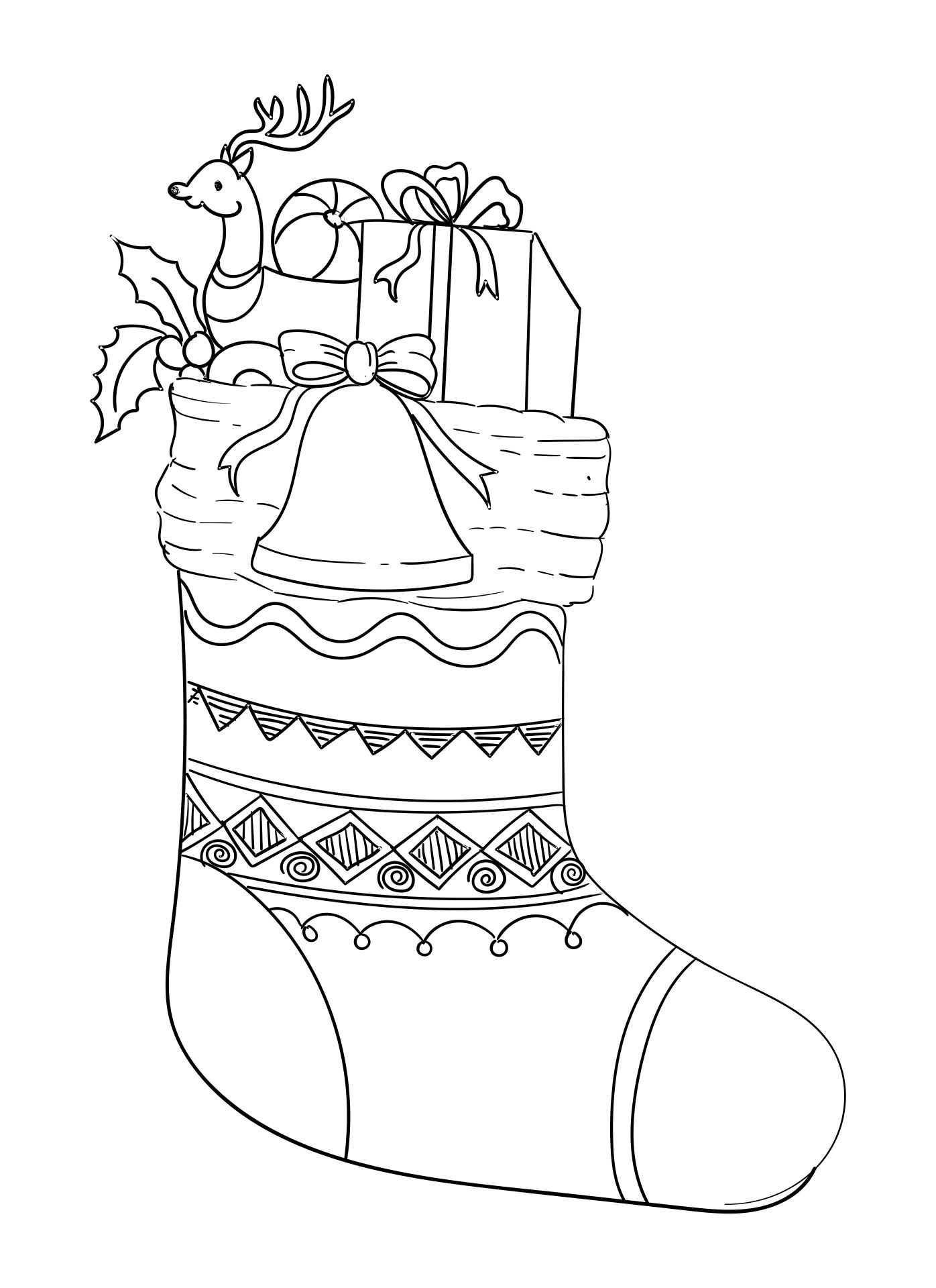Tribal Decorated Christmas Stockings Coloring Pages