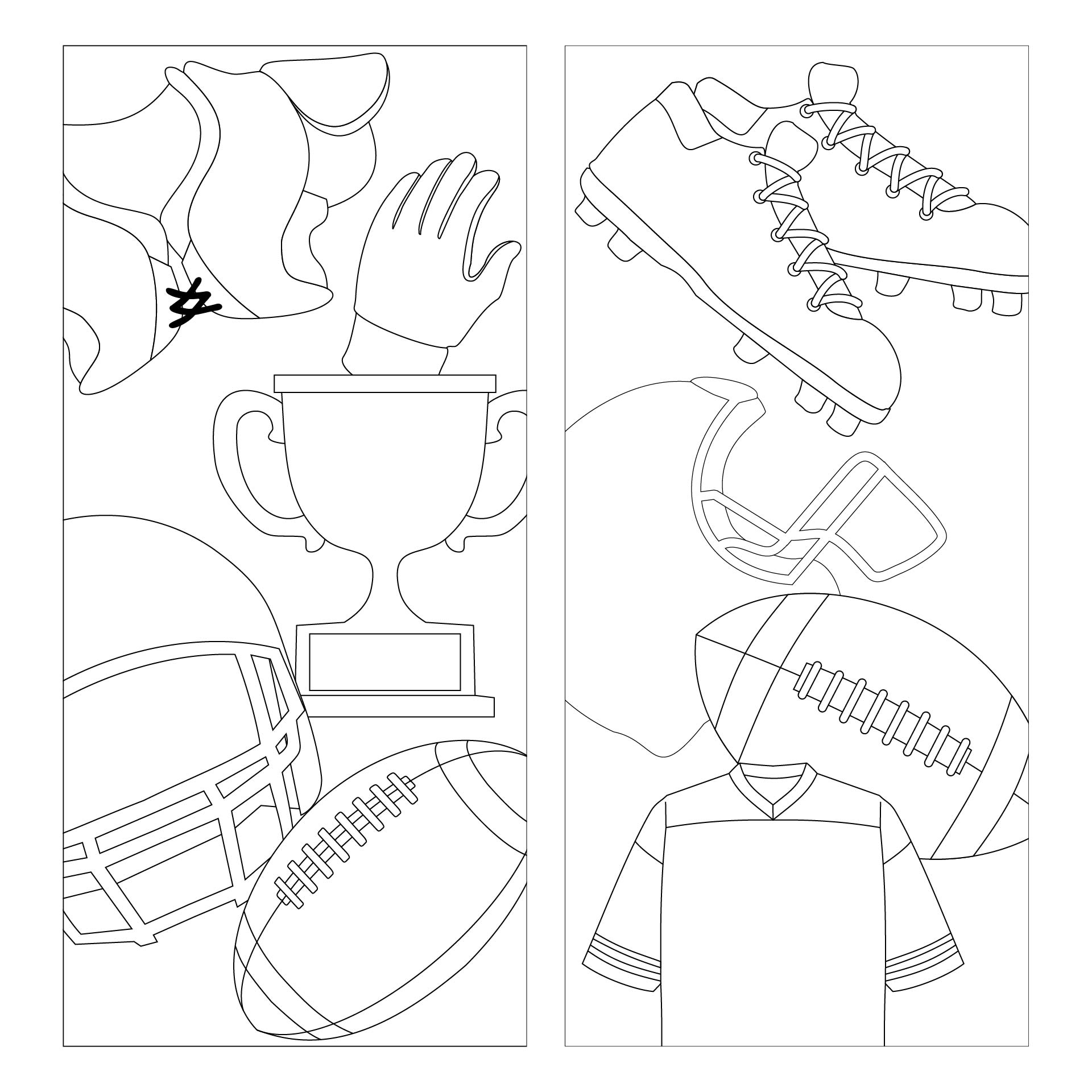 Printable Bookmarks To Color Sports Theme