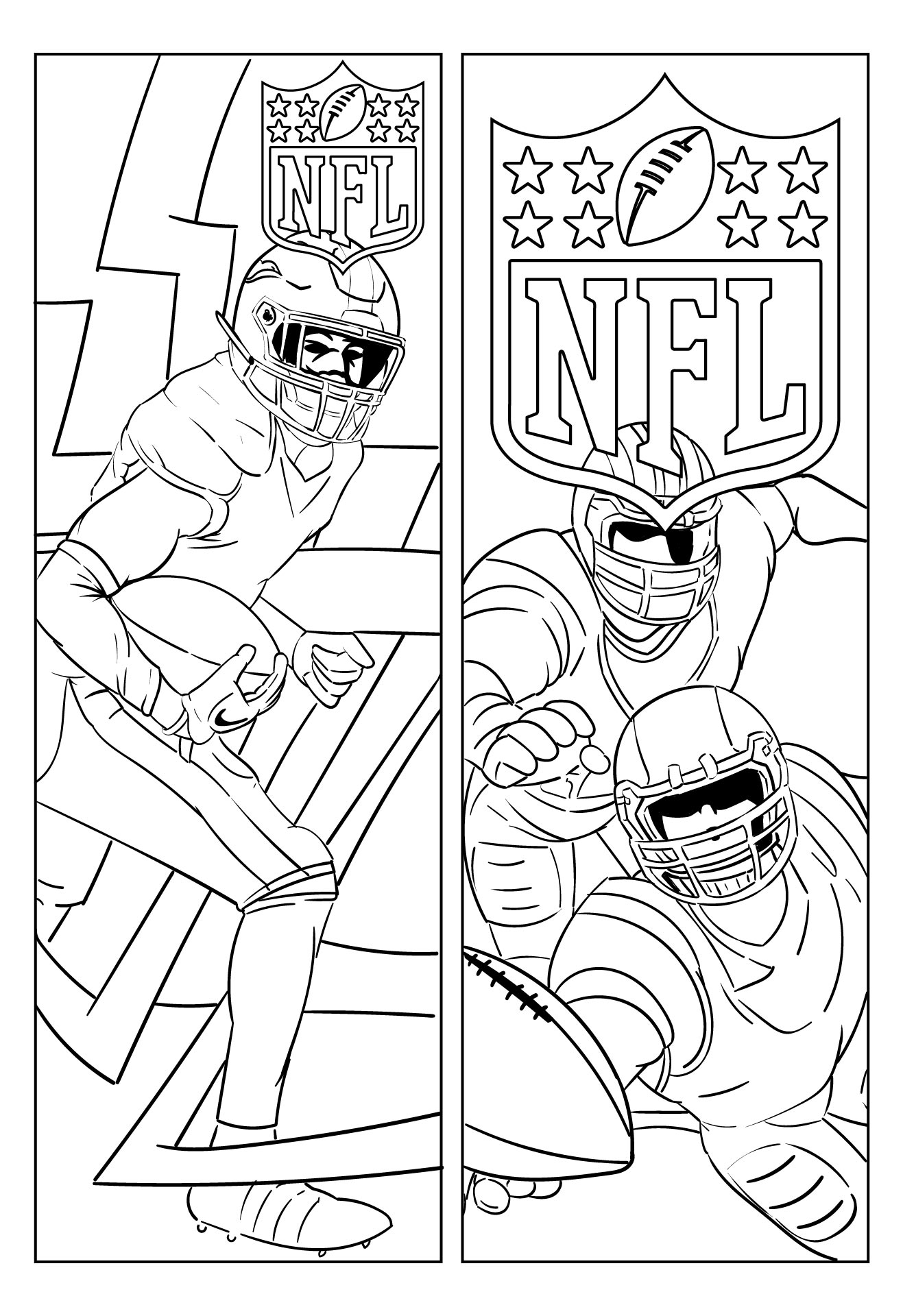 Printable Color Your Own NFL Sports Bookmarks