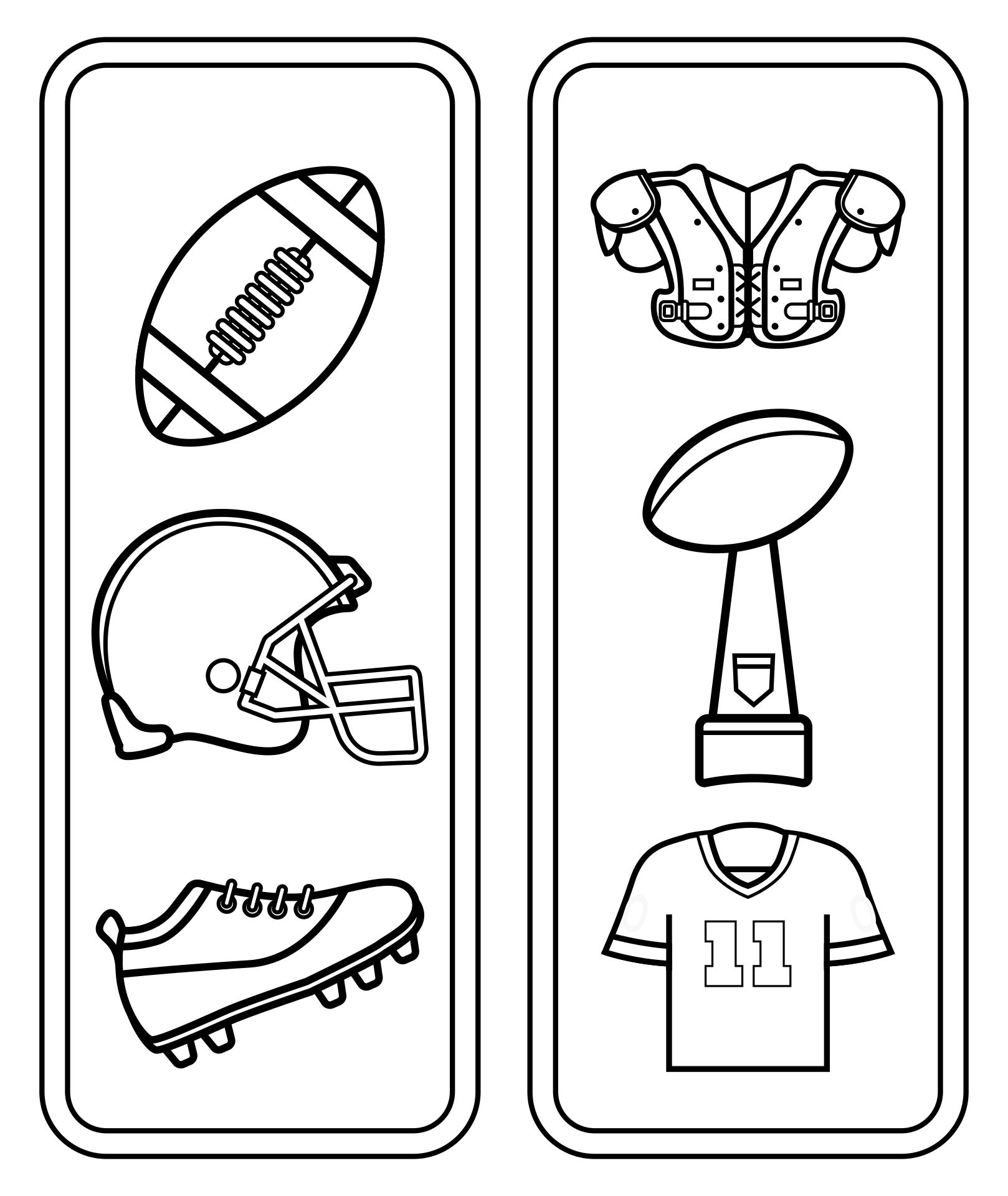 USA NFL Football Printable Bookmarks To Color