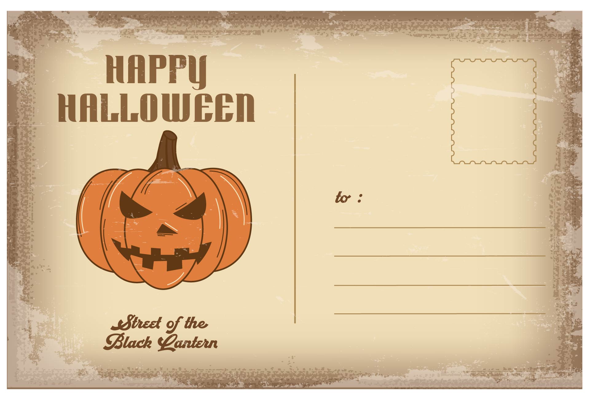 1950s Retro Vintage Halloween Greeting Card Printable