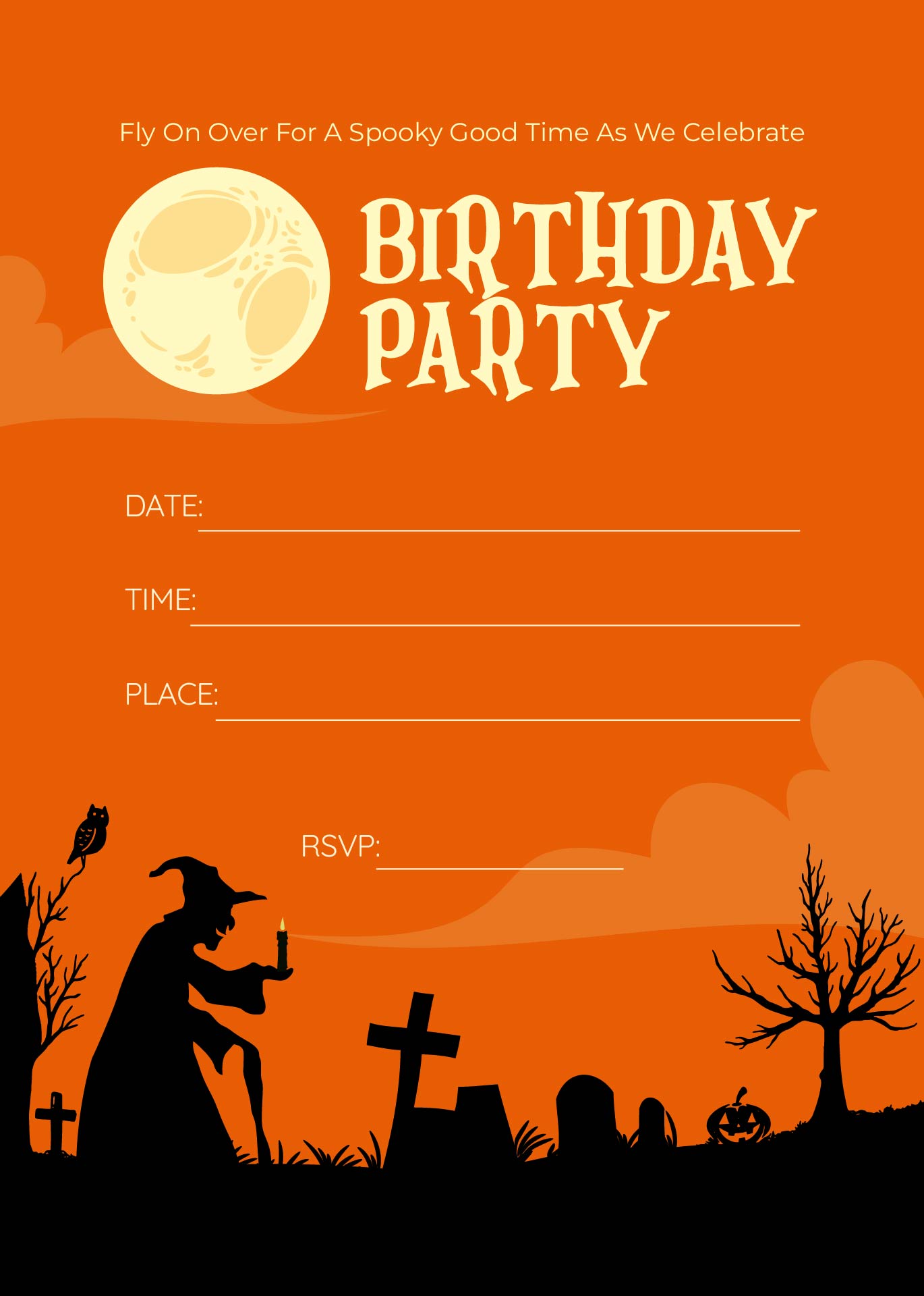 Witch Birthday Invitations Halloween Party Printable