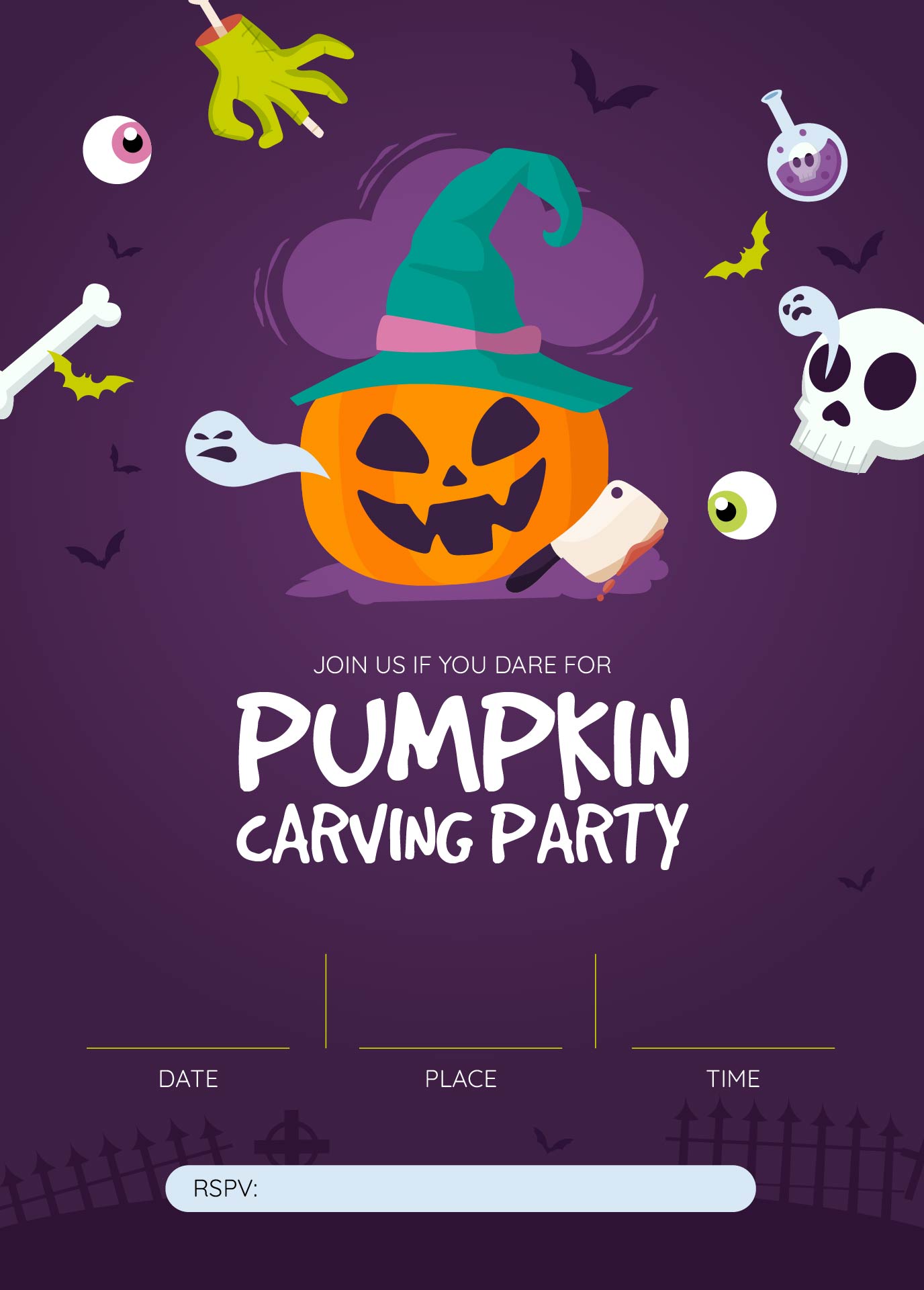 Perfect Pumpkin Halloween Invitations Printable