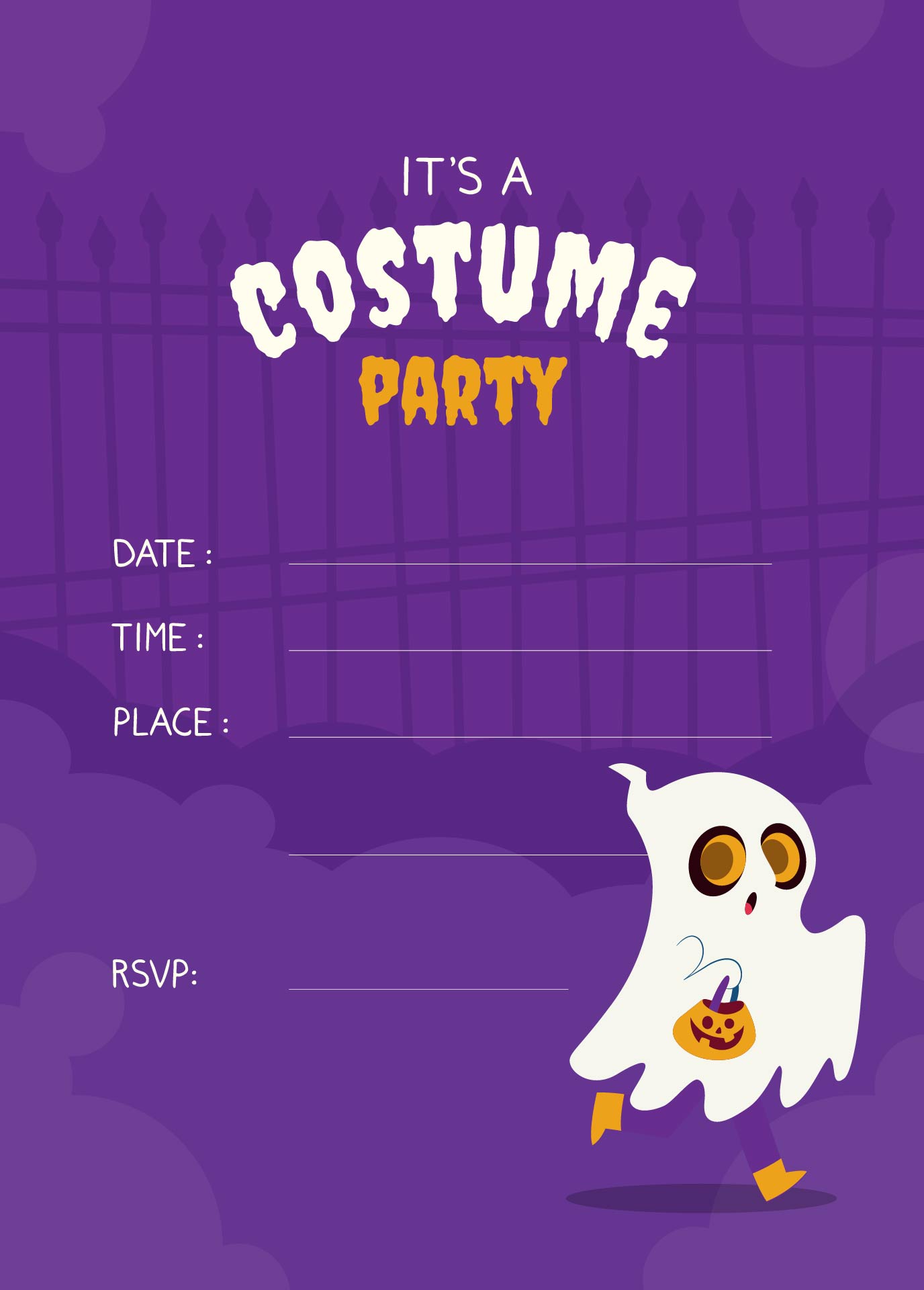 Printable Halloween Costume Party Invitation