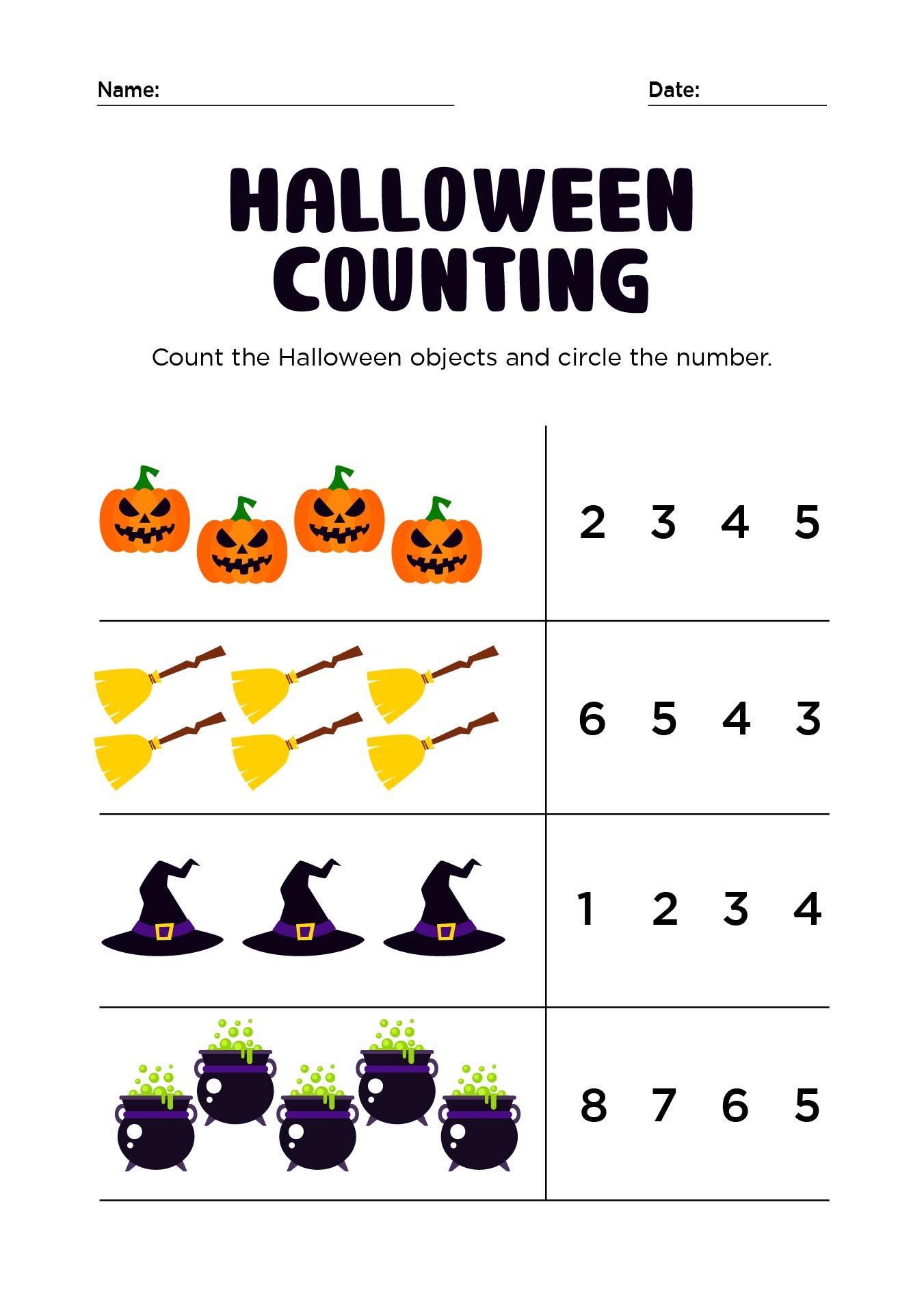 Halloween Activity Printables Count It