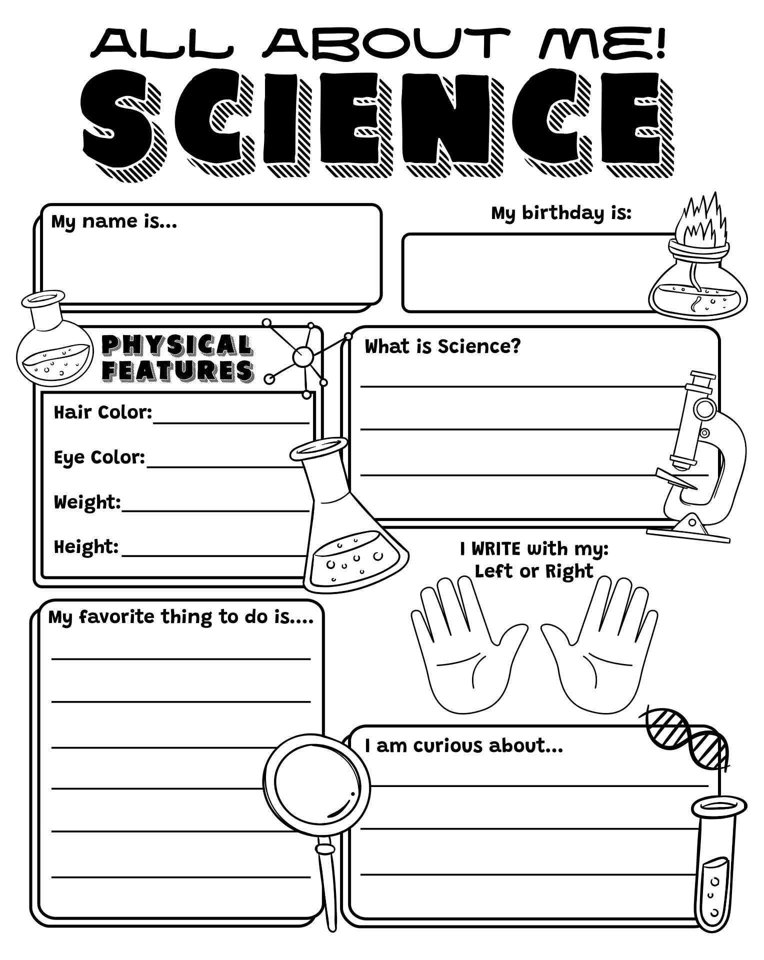 All About Me Science Activity Printable