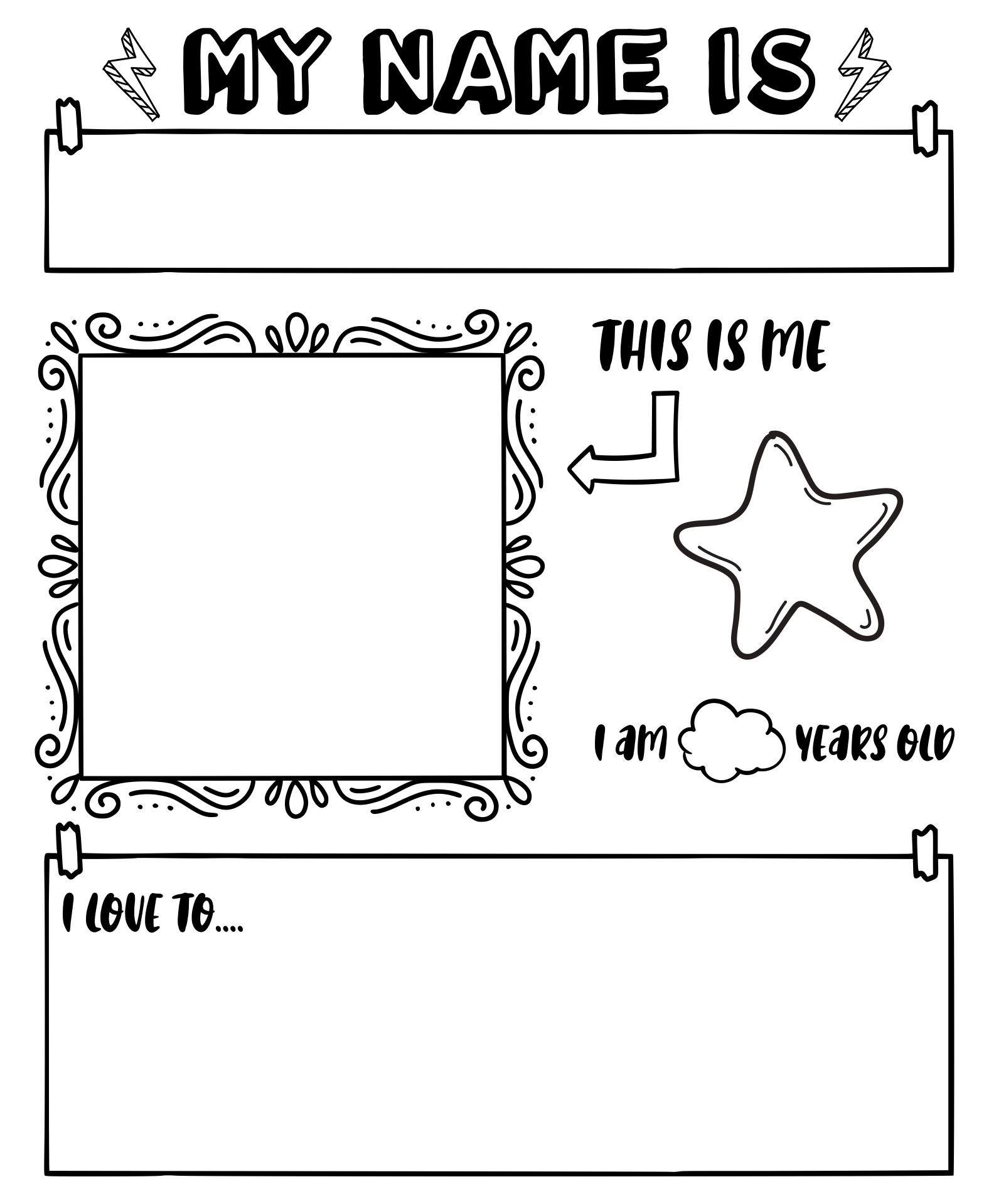 All About Myself Theme Activities Printables