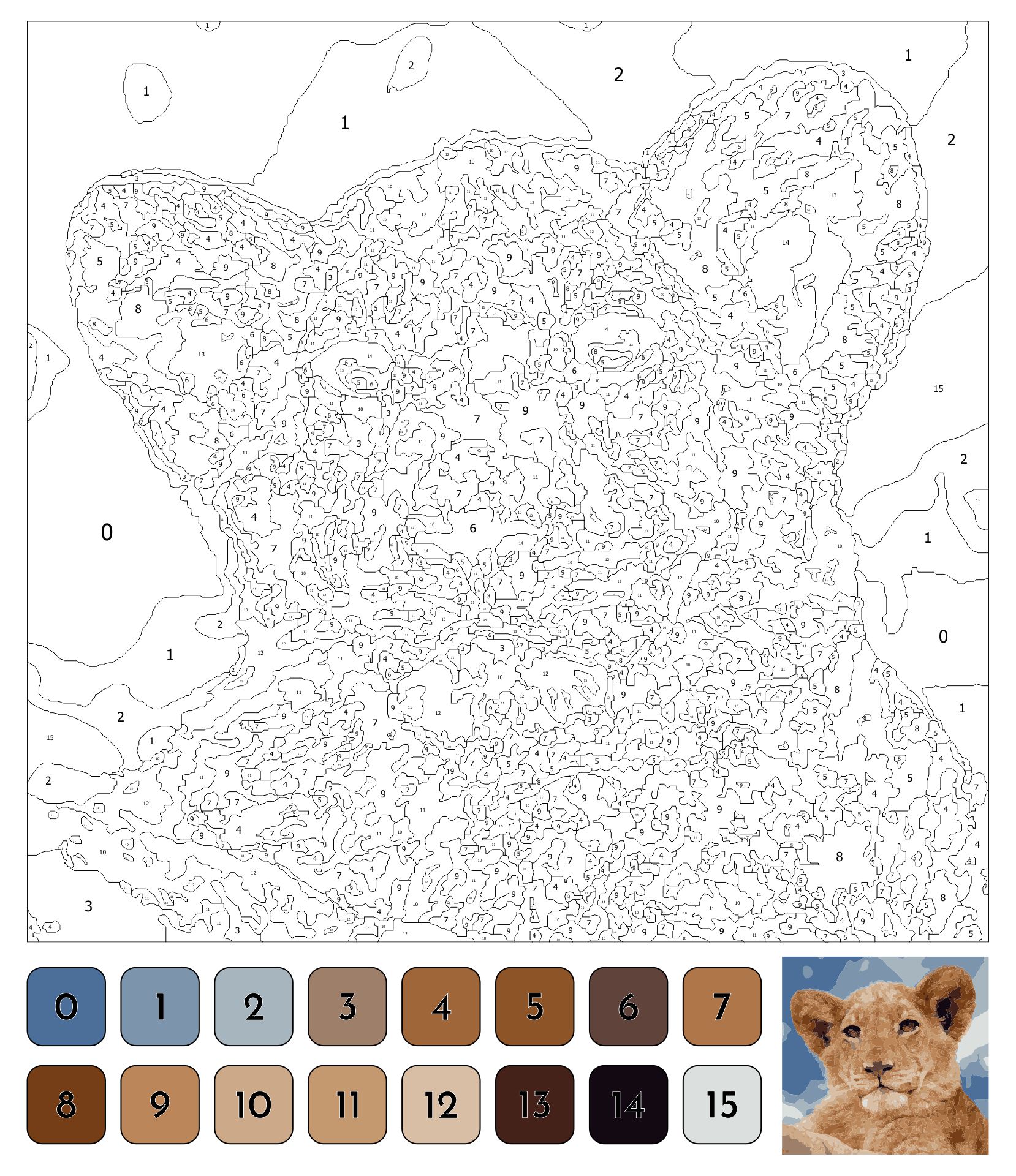 Detailed Lion Advanced Coloring Page Printable