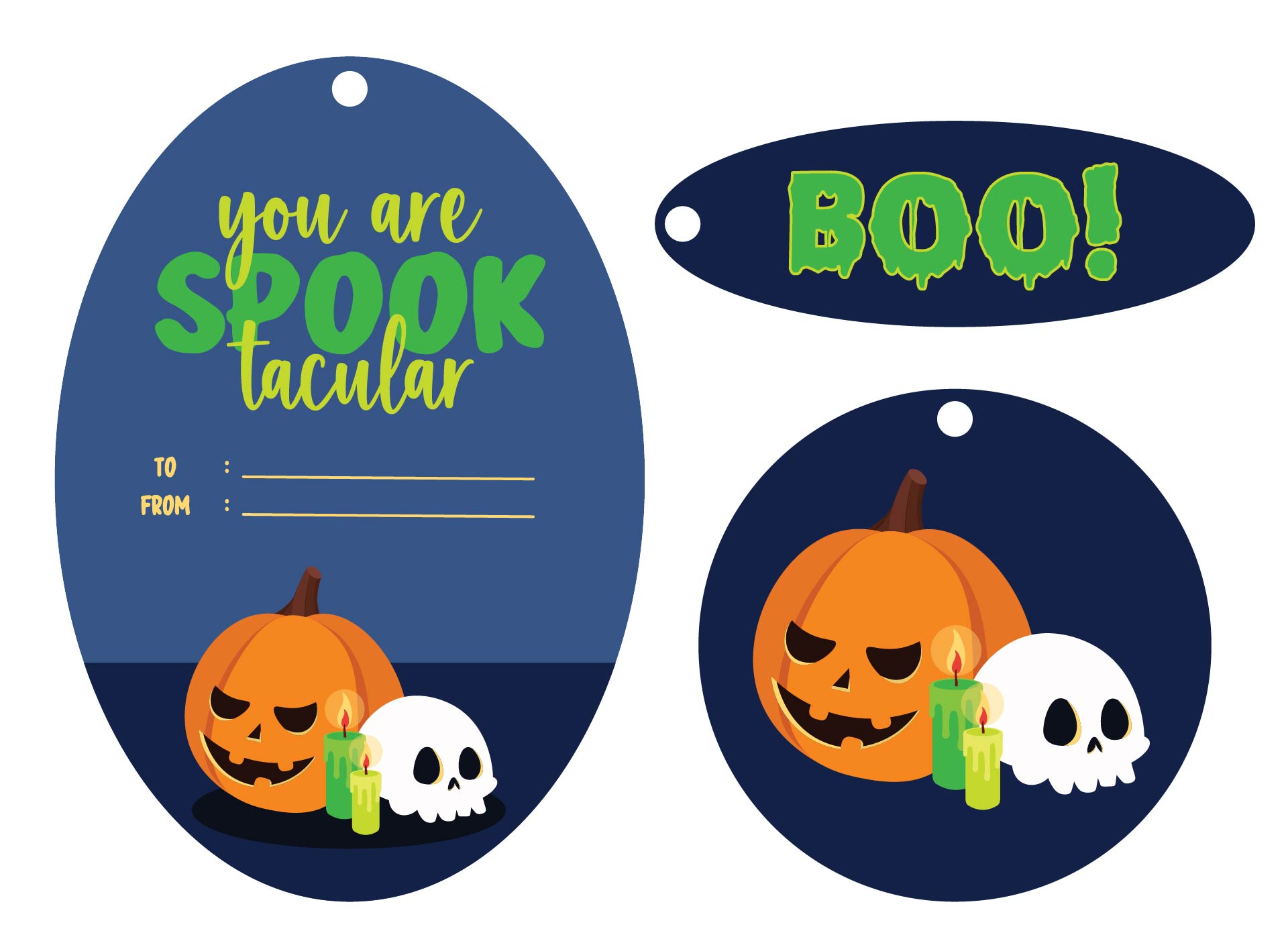 Halloween Printable Goodie Bag Tags To From