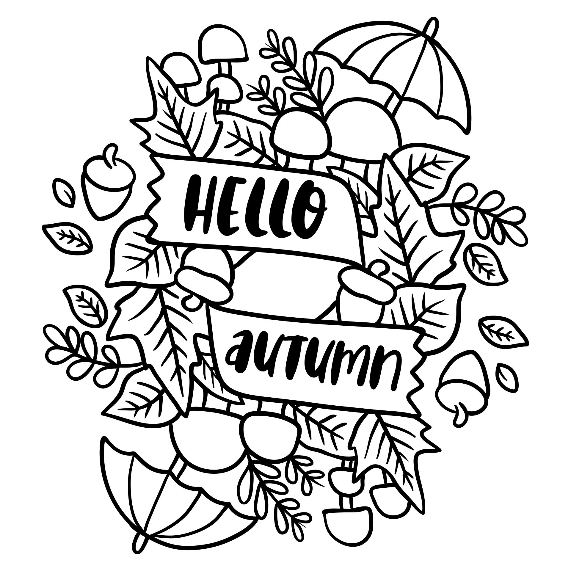 Printable Autumn & Fall Coloring Pages