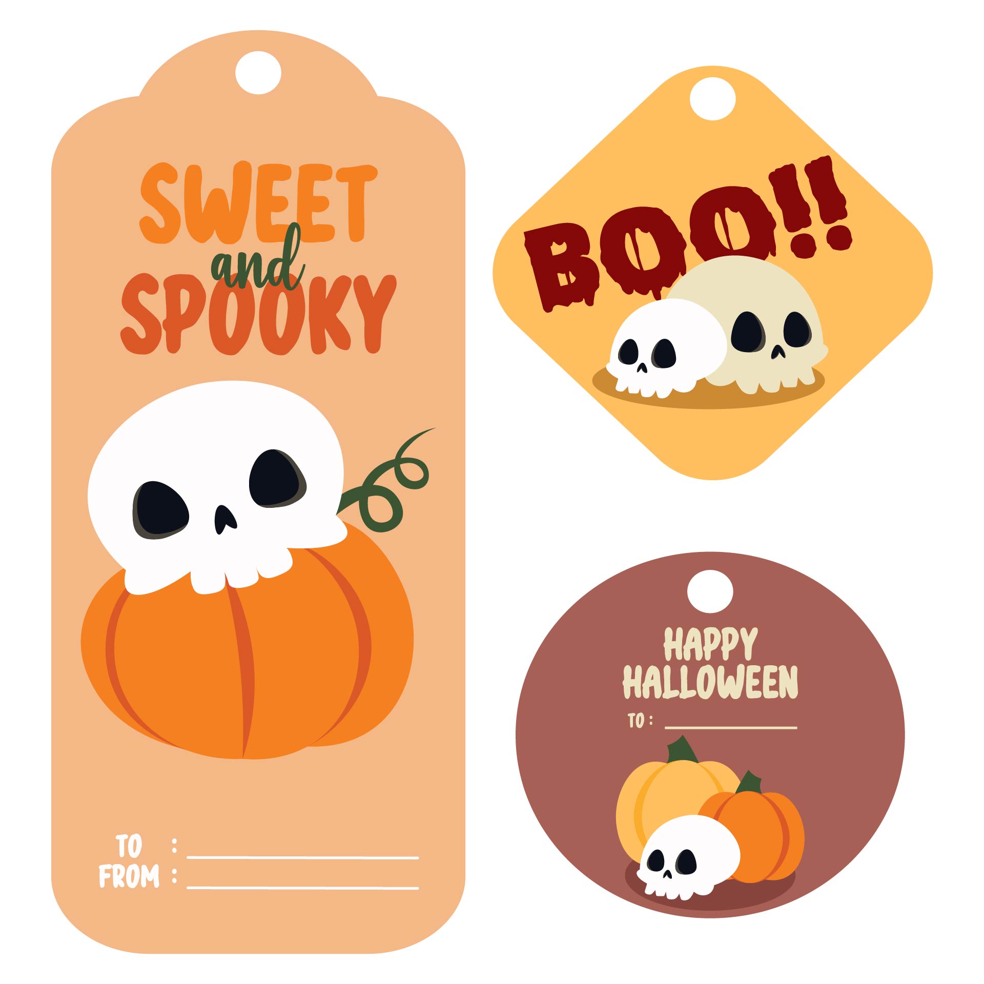 Printable Cute Halloween Gift Tag