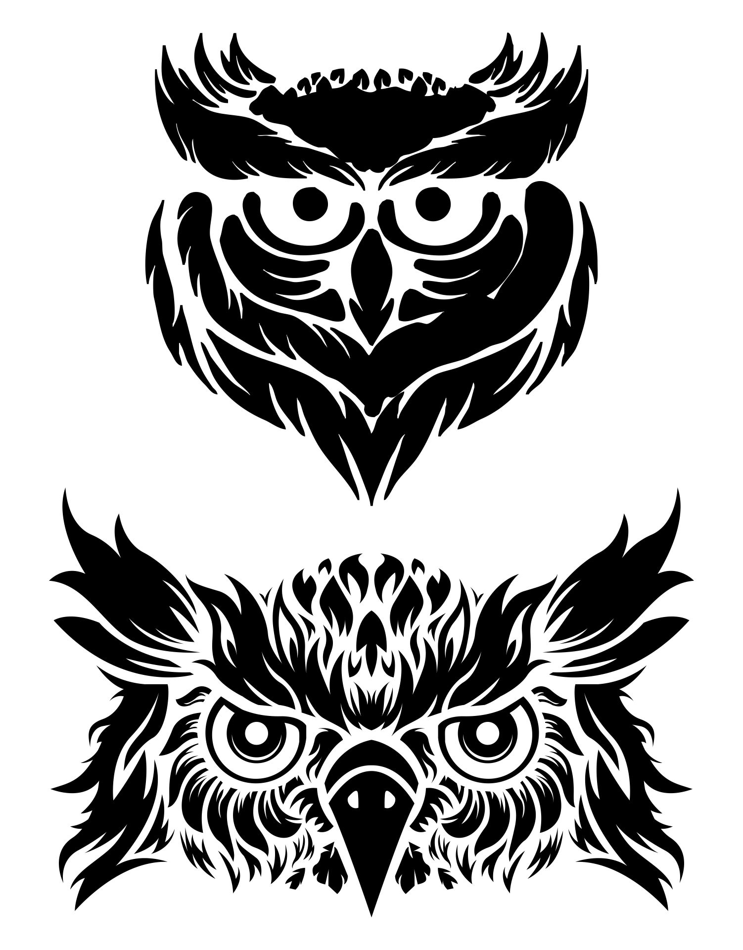 Printable Easy Owl Pumpkin Stencil