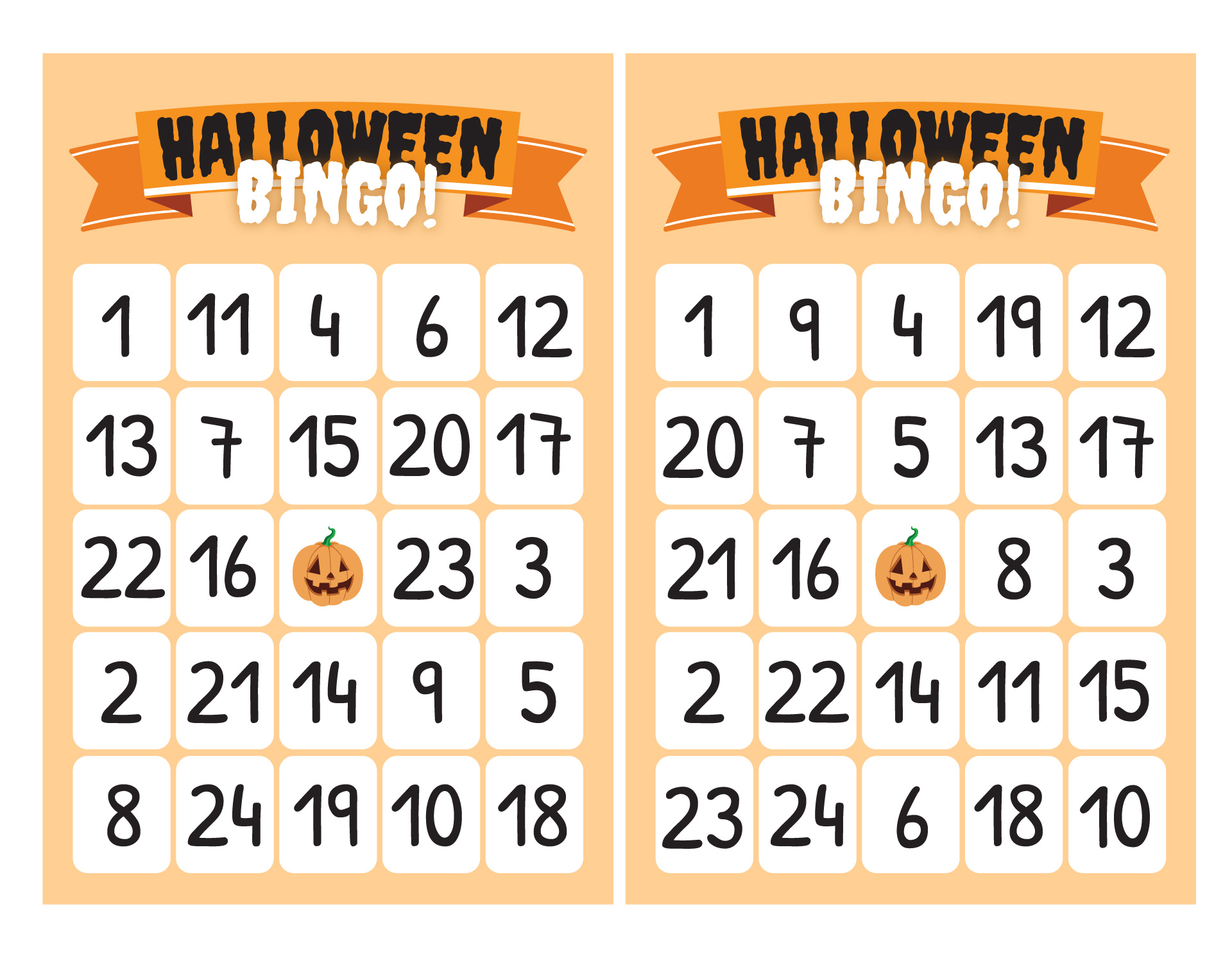 Printable Halloween Math Bingo Game Preschool