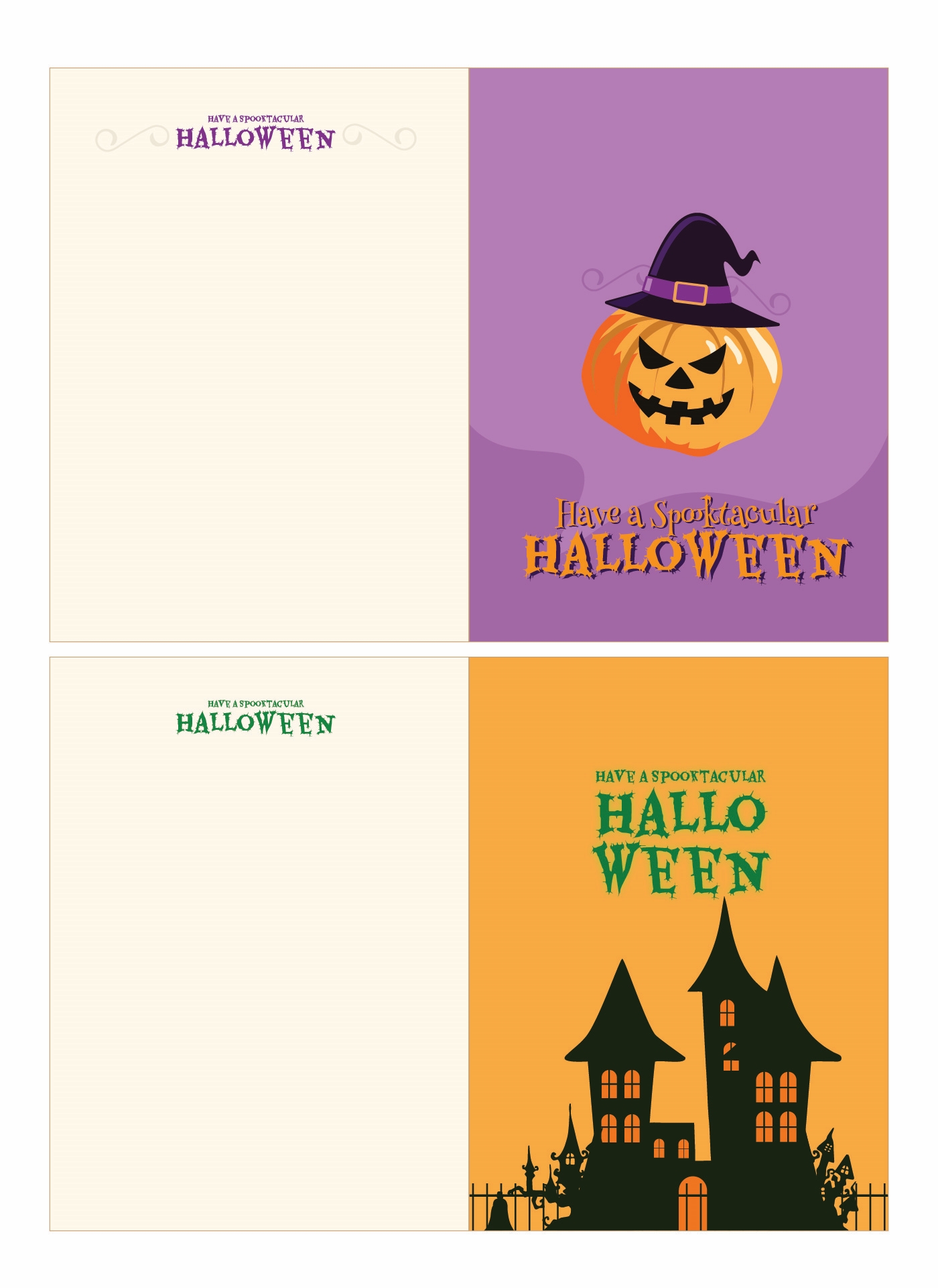 Printable Spook-tacular Halloween Cards
