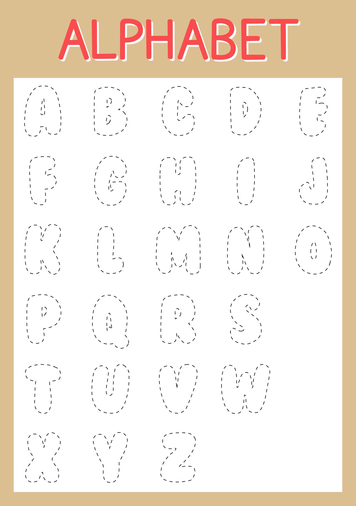 Printable Bubble Letter Alphabet Stencils