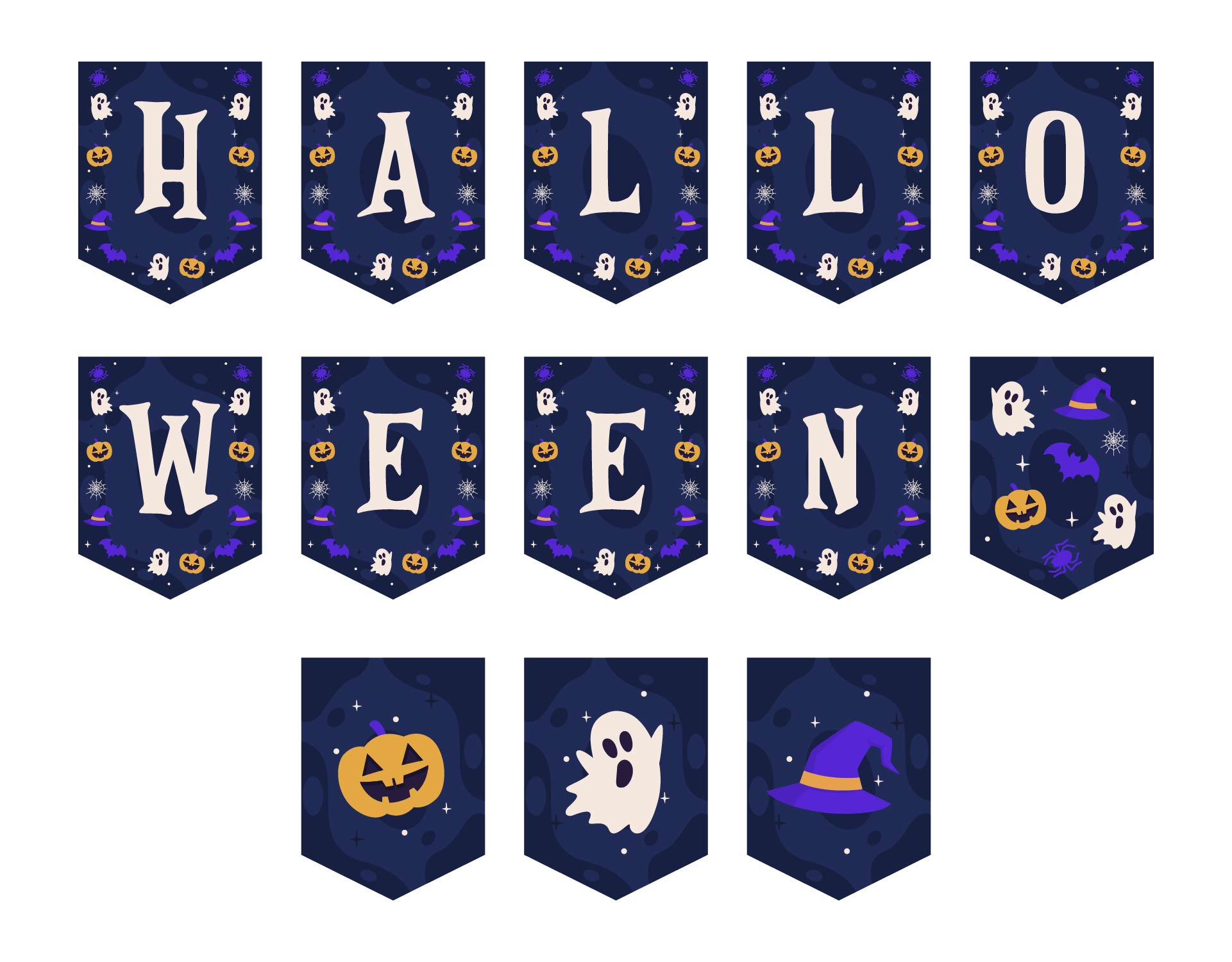 Halloween Printable DIY Bunting Banner Letters