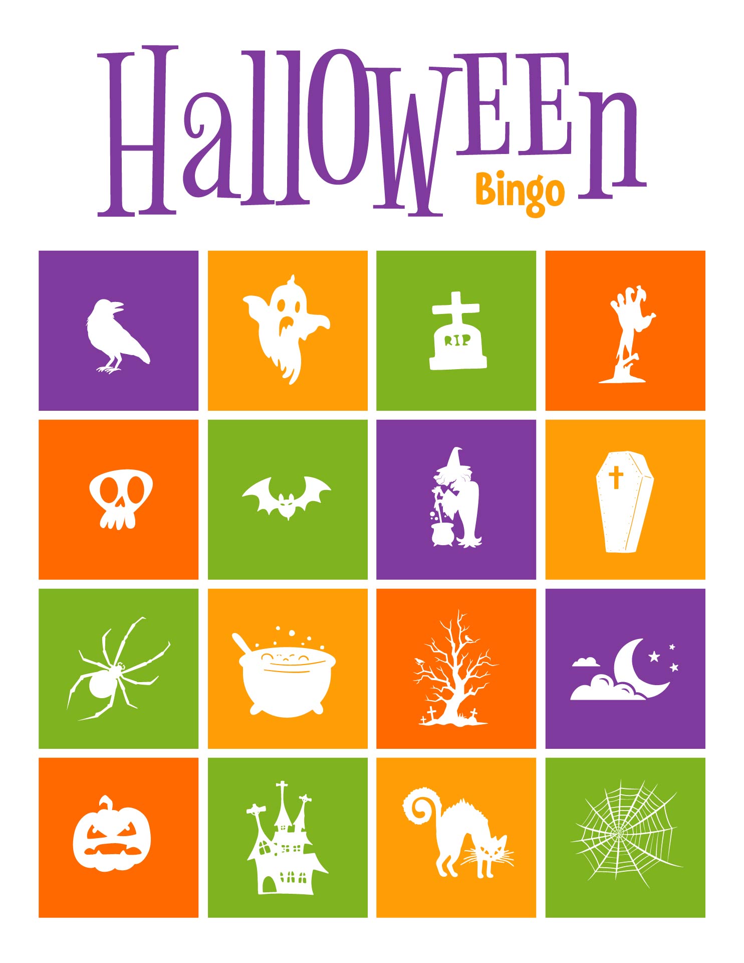 Printable Halloween Bingo Cards For Crafts