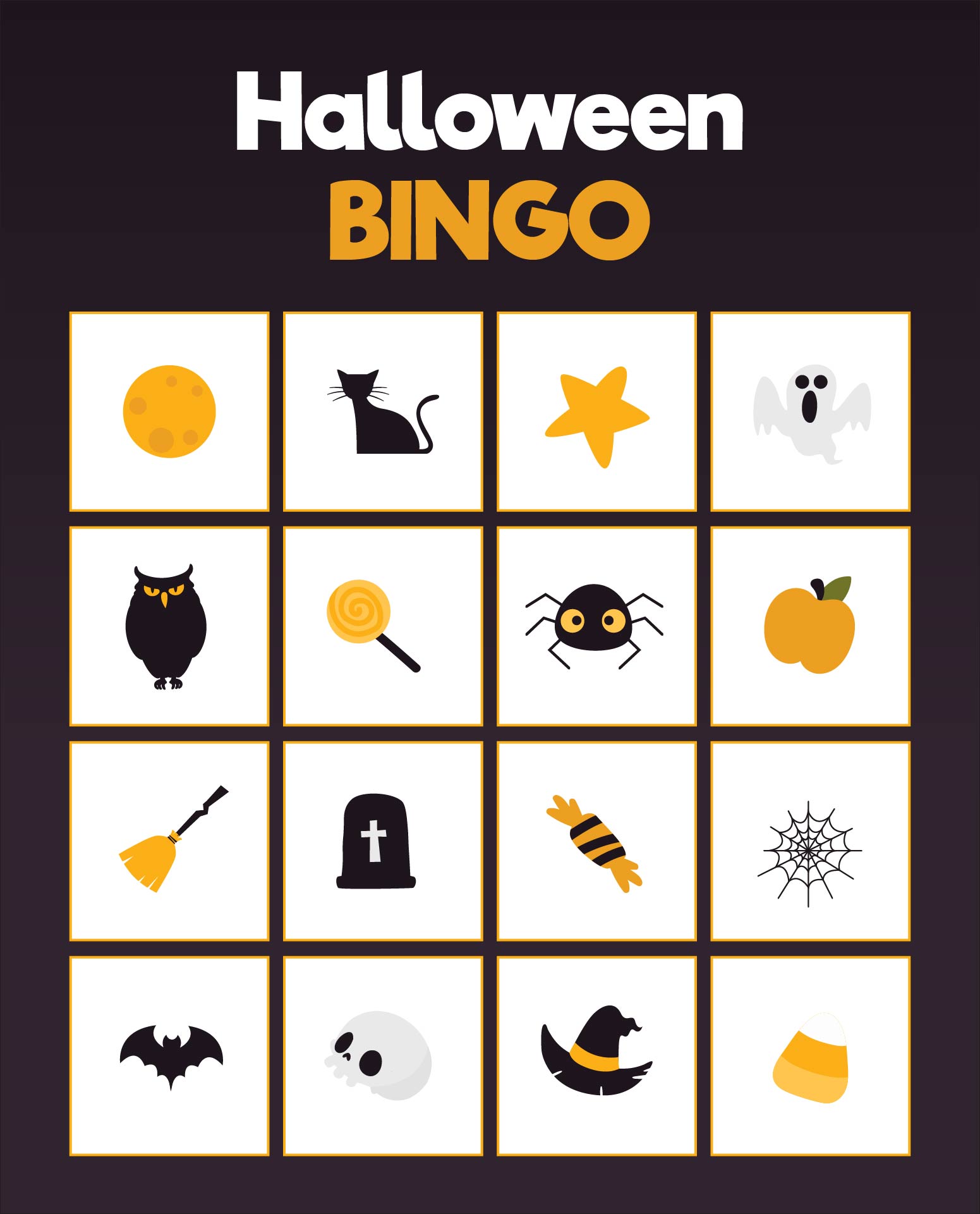 Halloween Bingo Printable For Class Parties