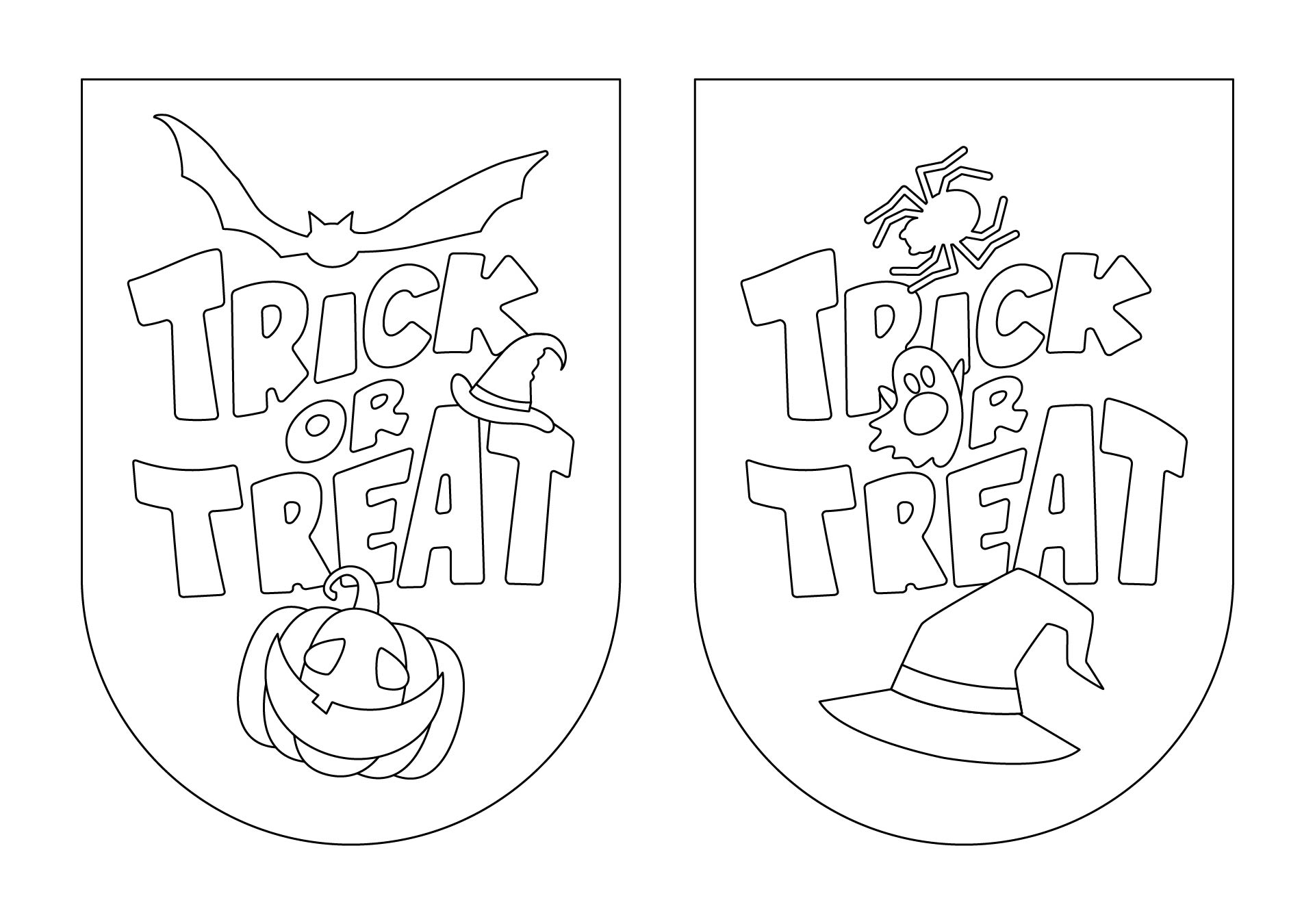 Printable Trick Or Treat Coloring Banner
