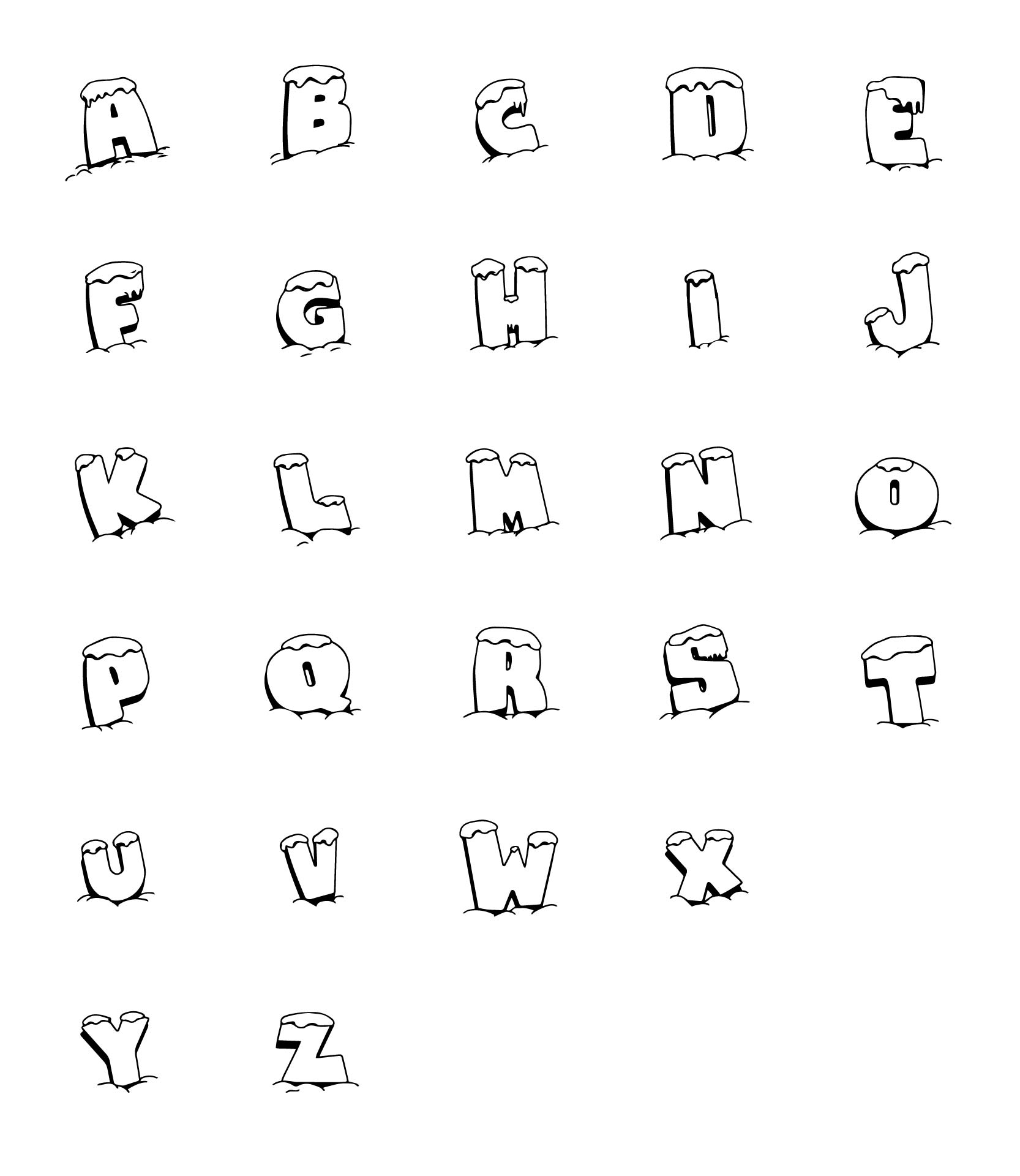 Cute Printable Bubble Letters A-Z