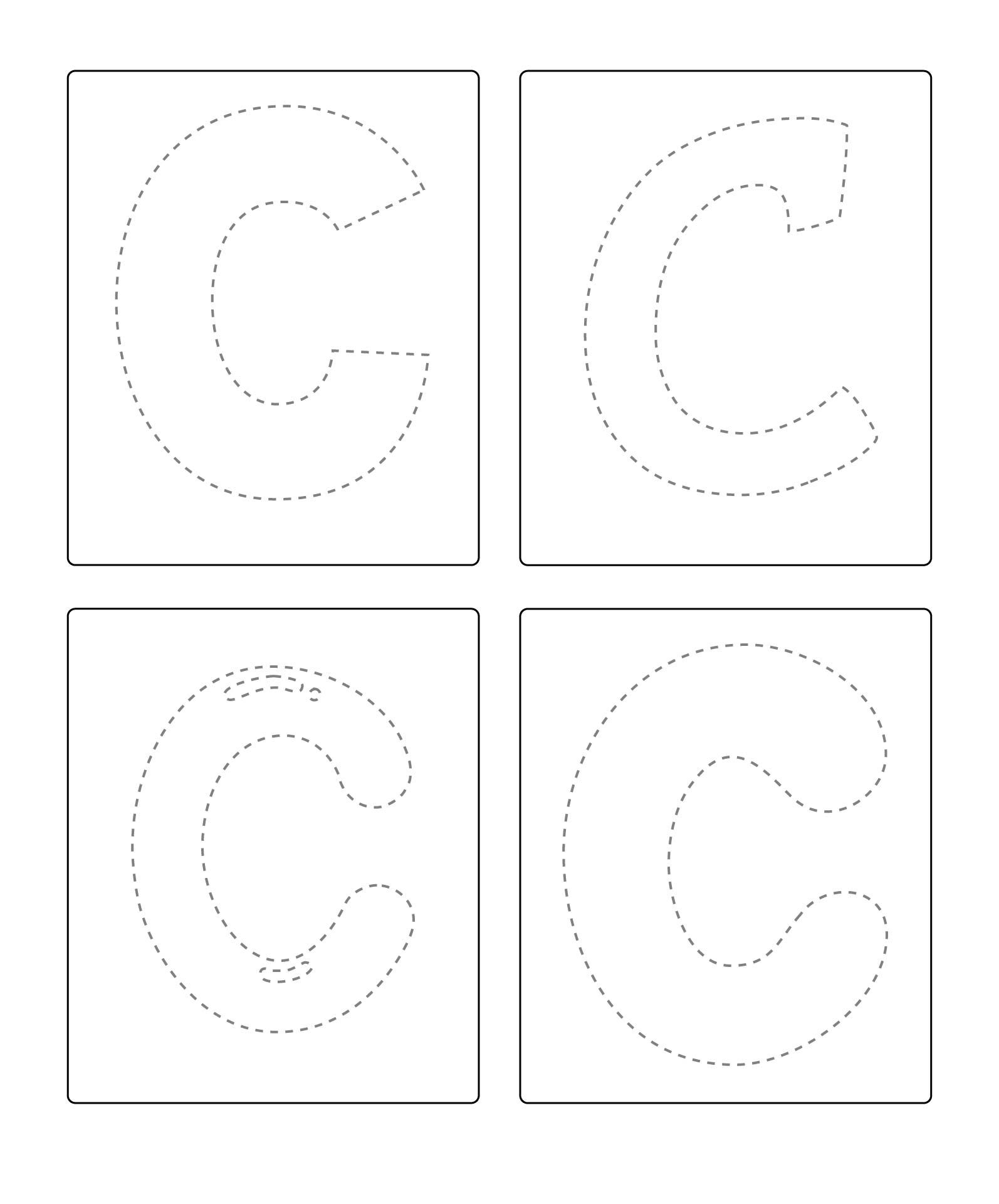 Printable Bubble Letter C To Trace