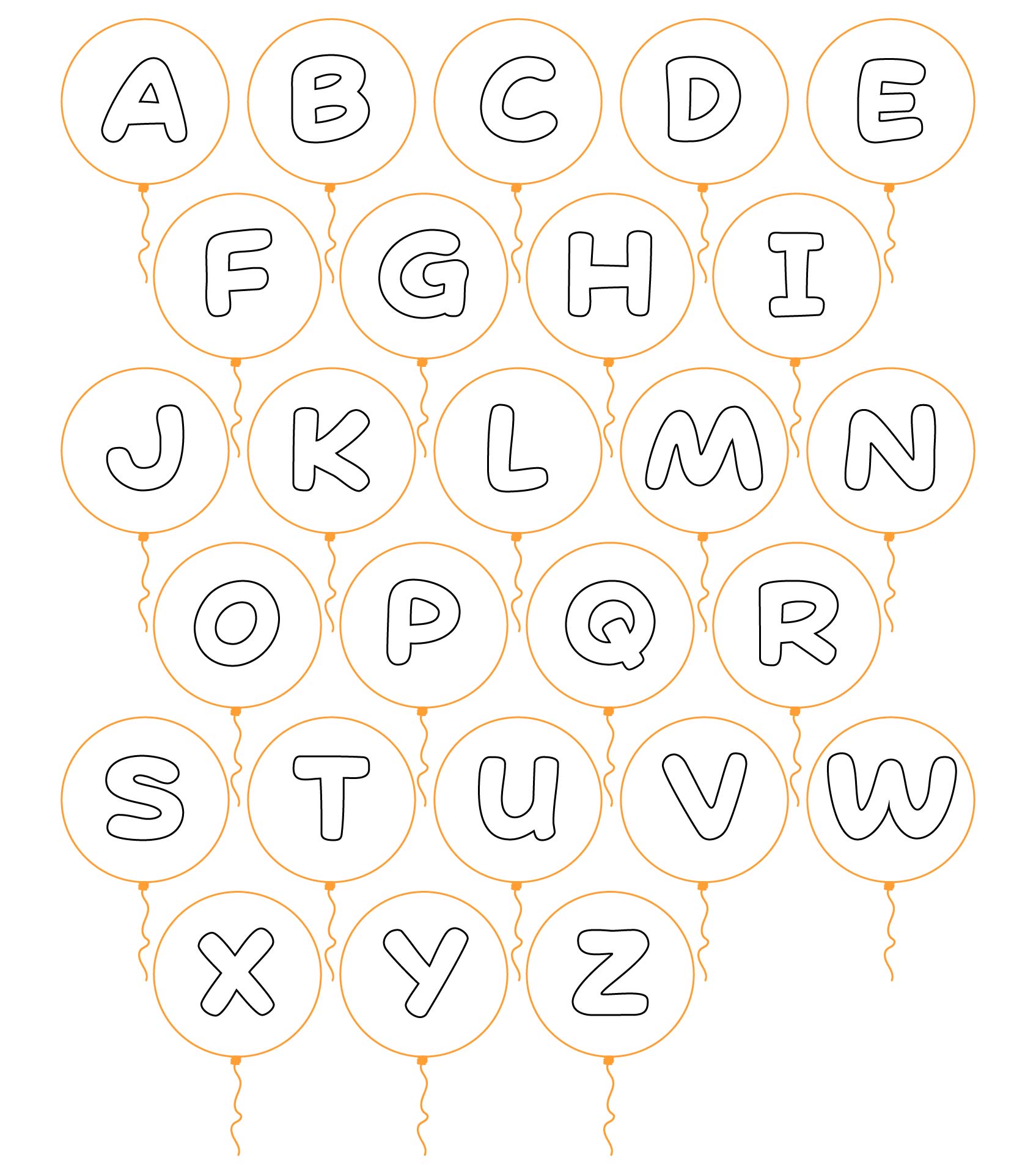 Printable Bubble Letters: Bubble Alphabet A-Z