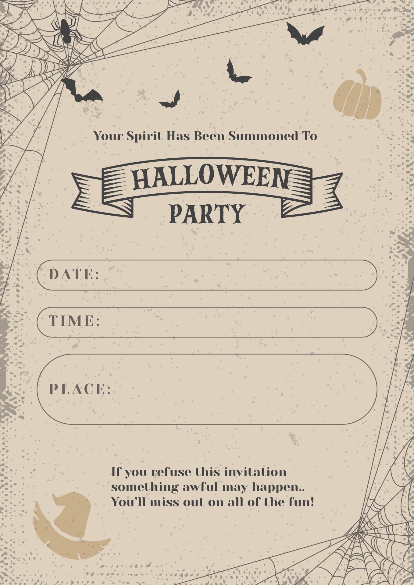 Printable Vintage Halloween Invitation