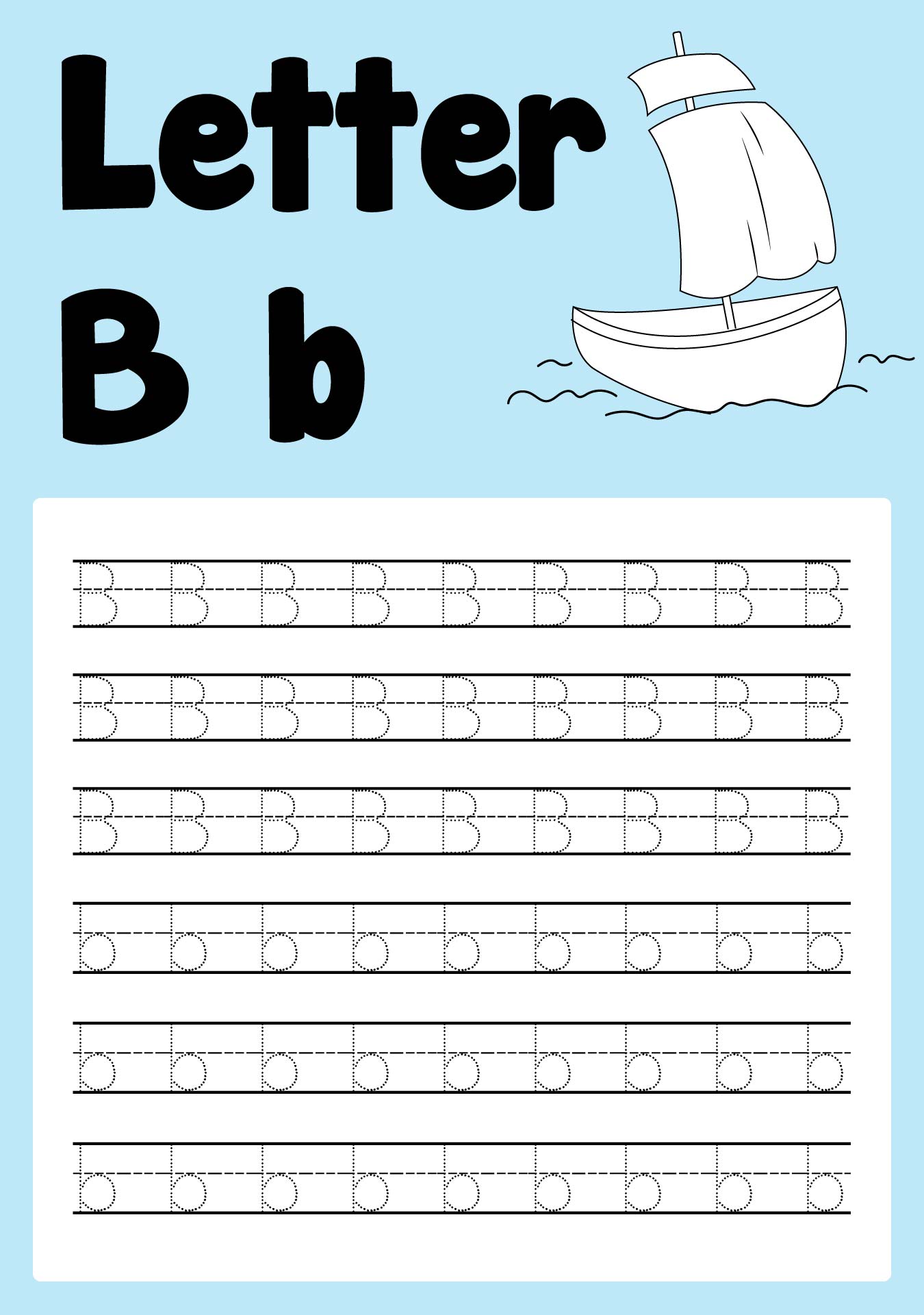Printable Letter Bb Tracing Worksheets