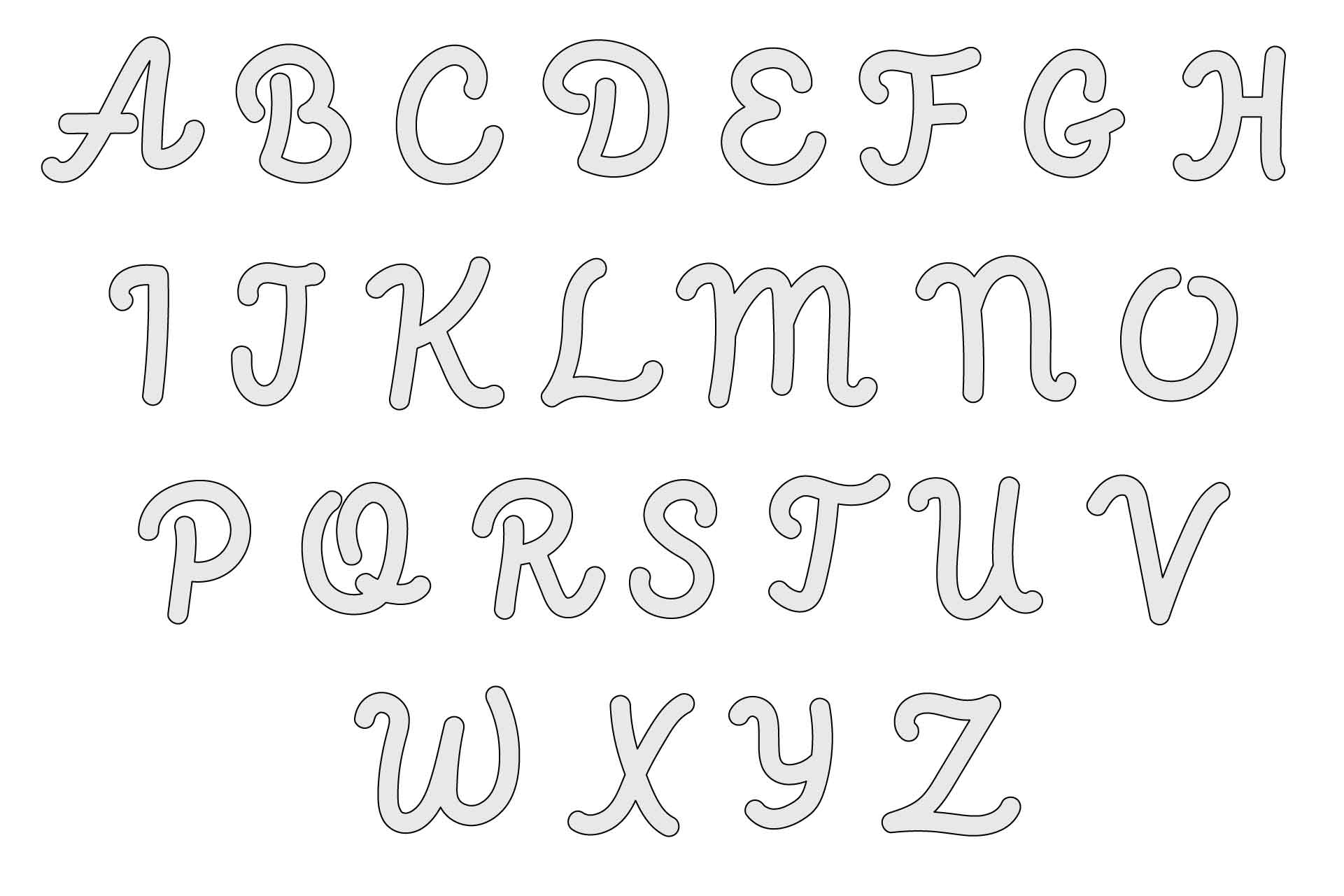 Cut Out Printable Cursive Letter Stencils