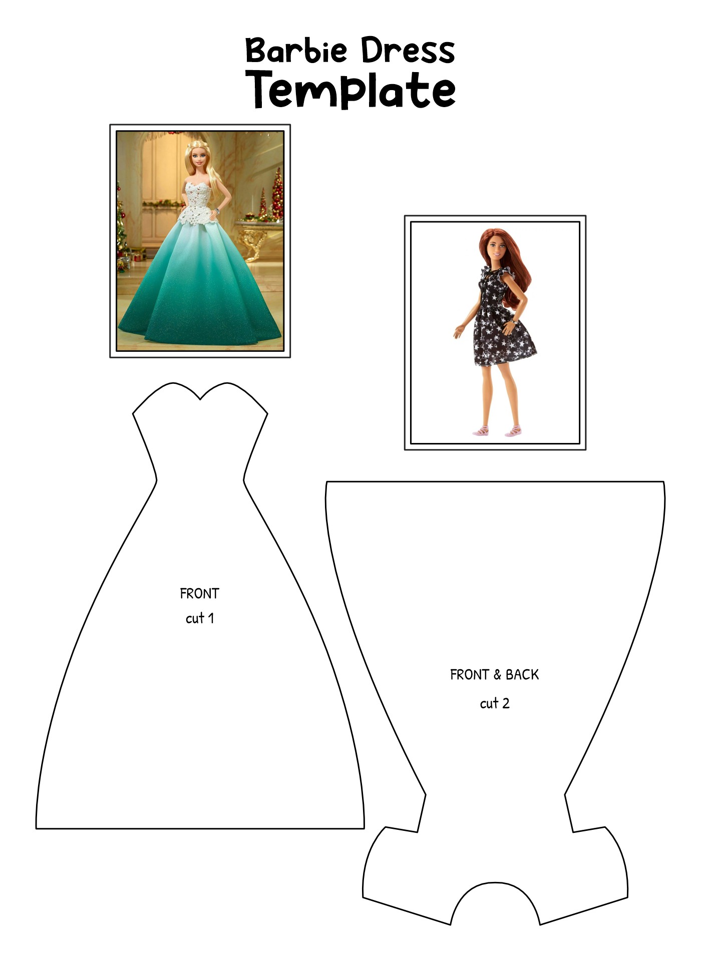 Barbie Paper Dresses Templates Printable