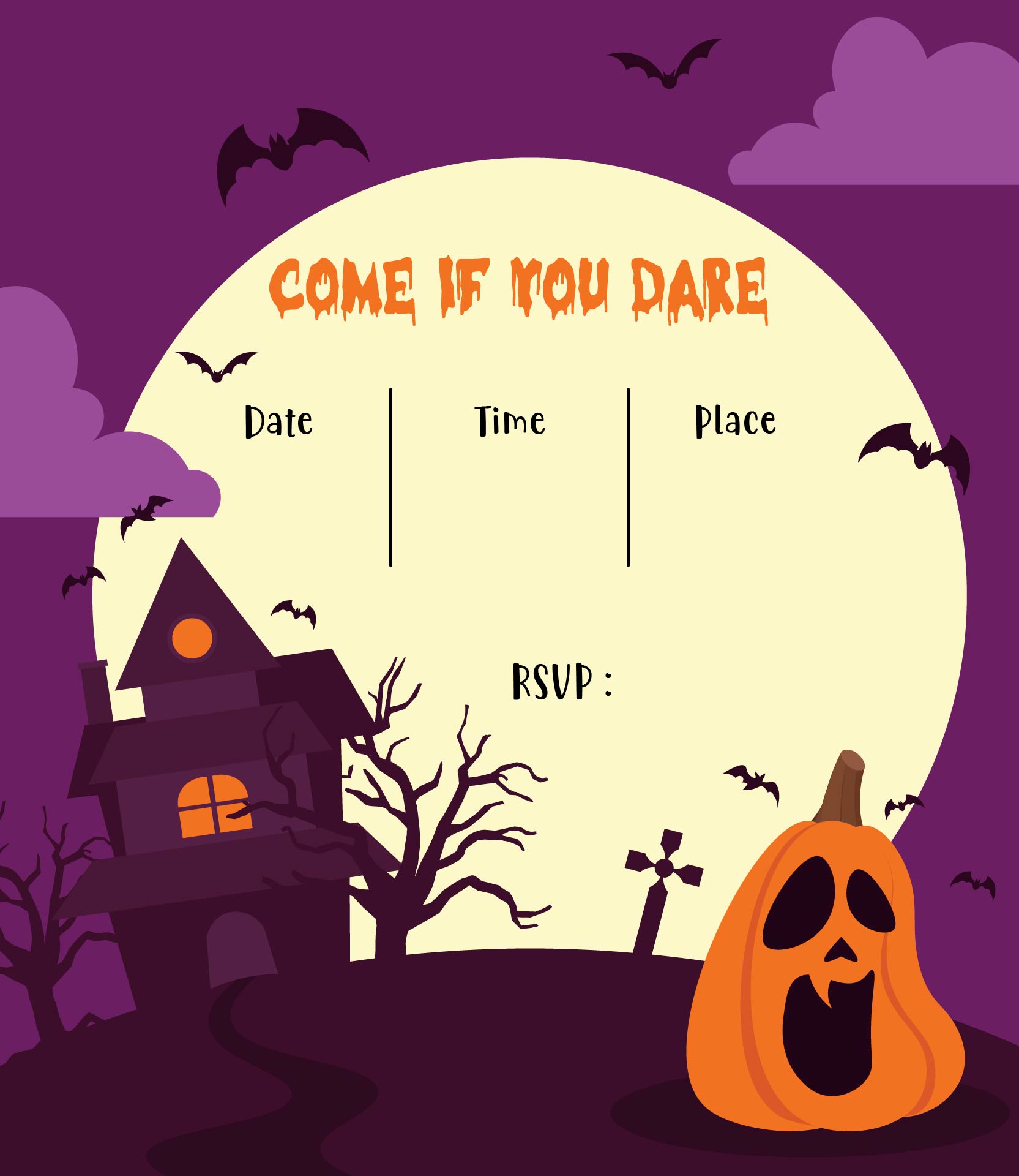 Blank Halloween Horror Flyer Printable Template