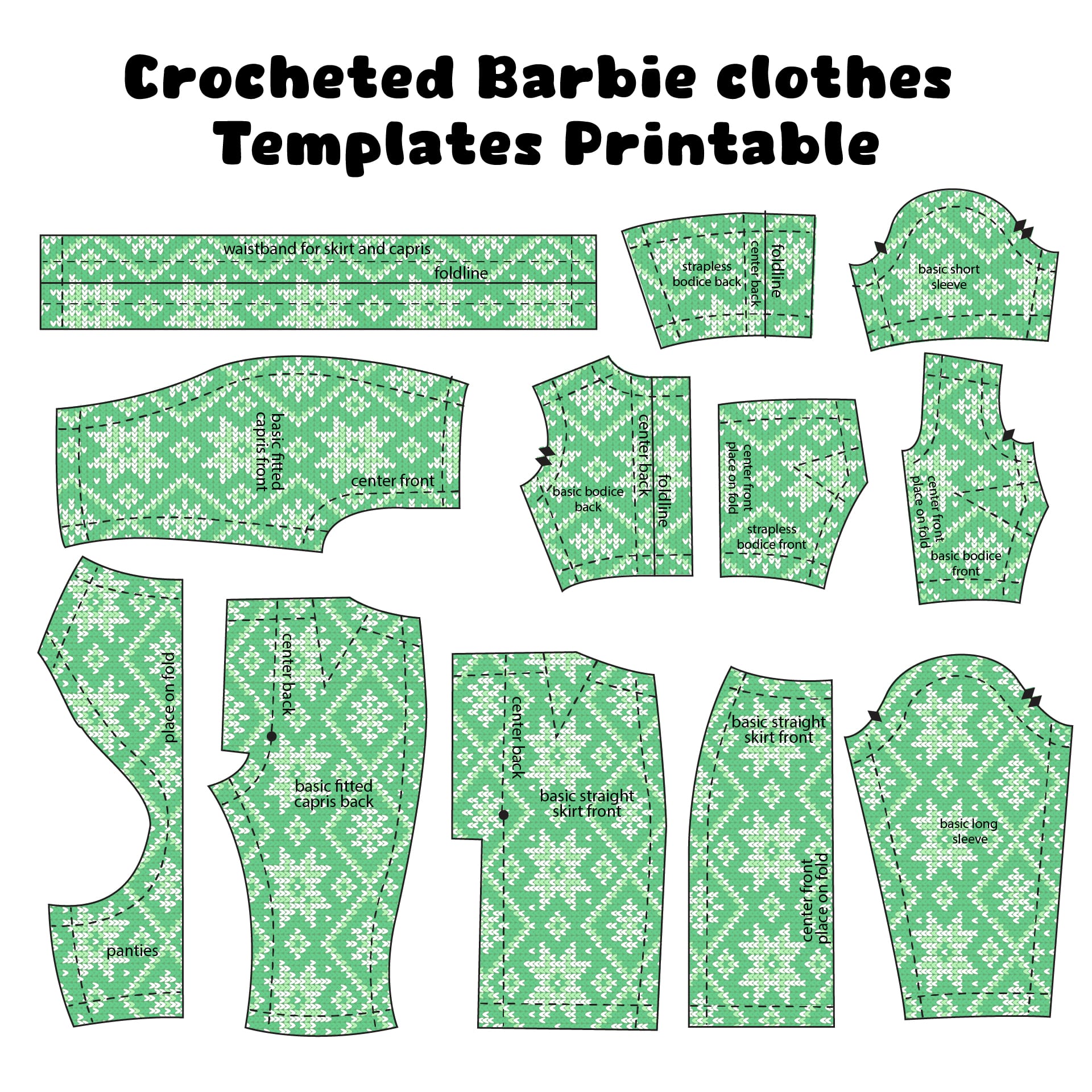 Easy Barbie Dress Patterns Free Printable Pdf #barbie #clothes #patterns  #free #printable …