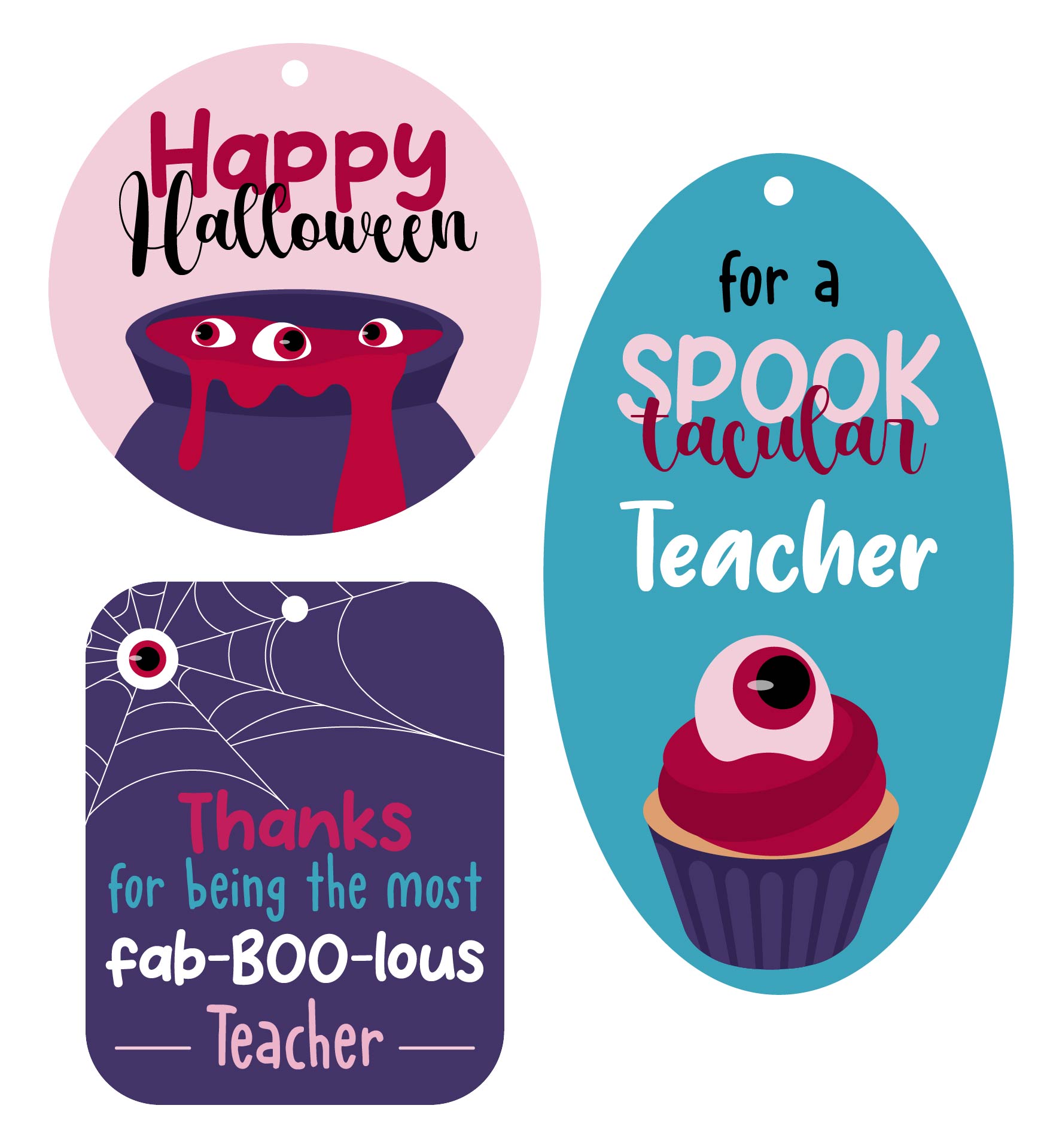 Cute Halloween Teacher Gift Tags Printable