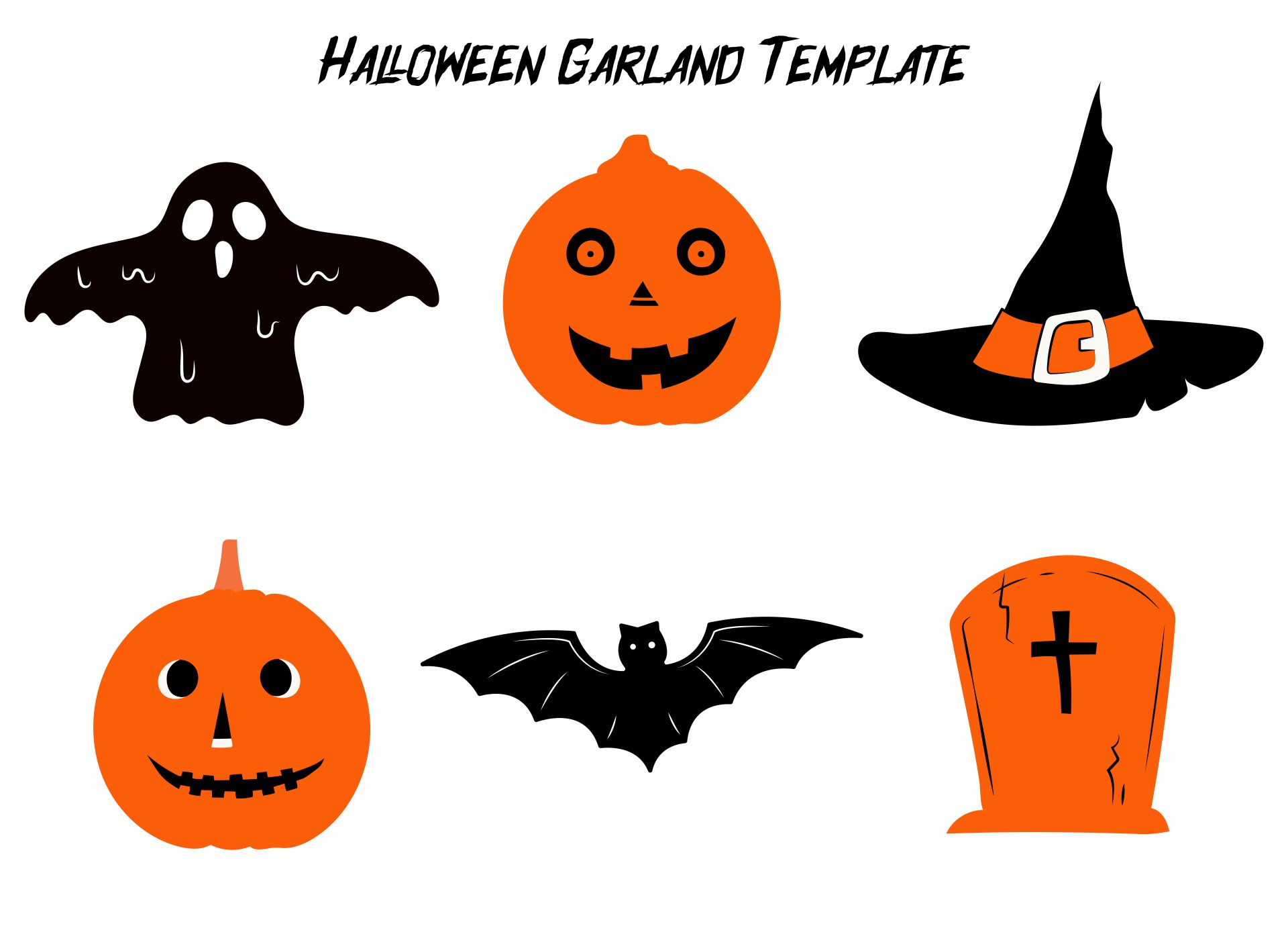 DIY Halloween Garland Printable Template