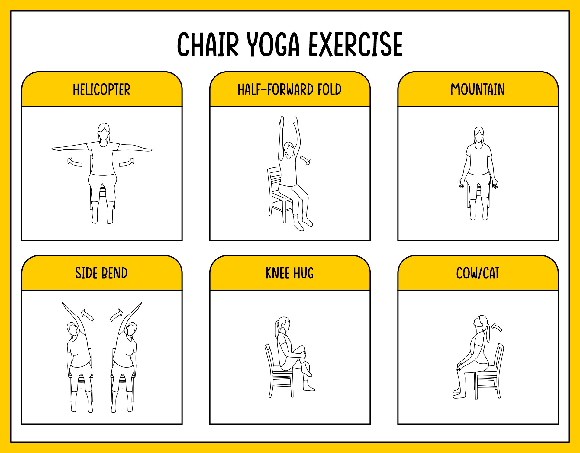 Printable Chair Yoga Exercises For Seniors