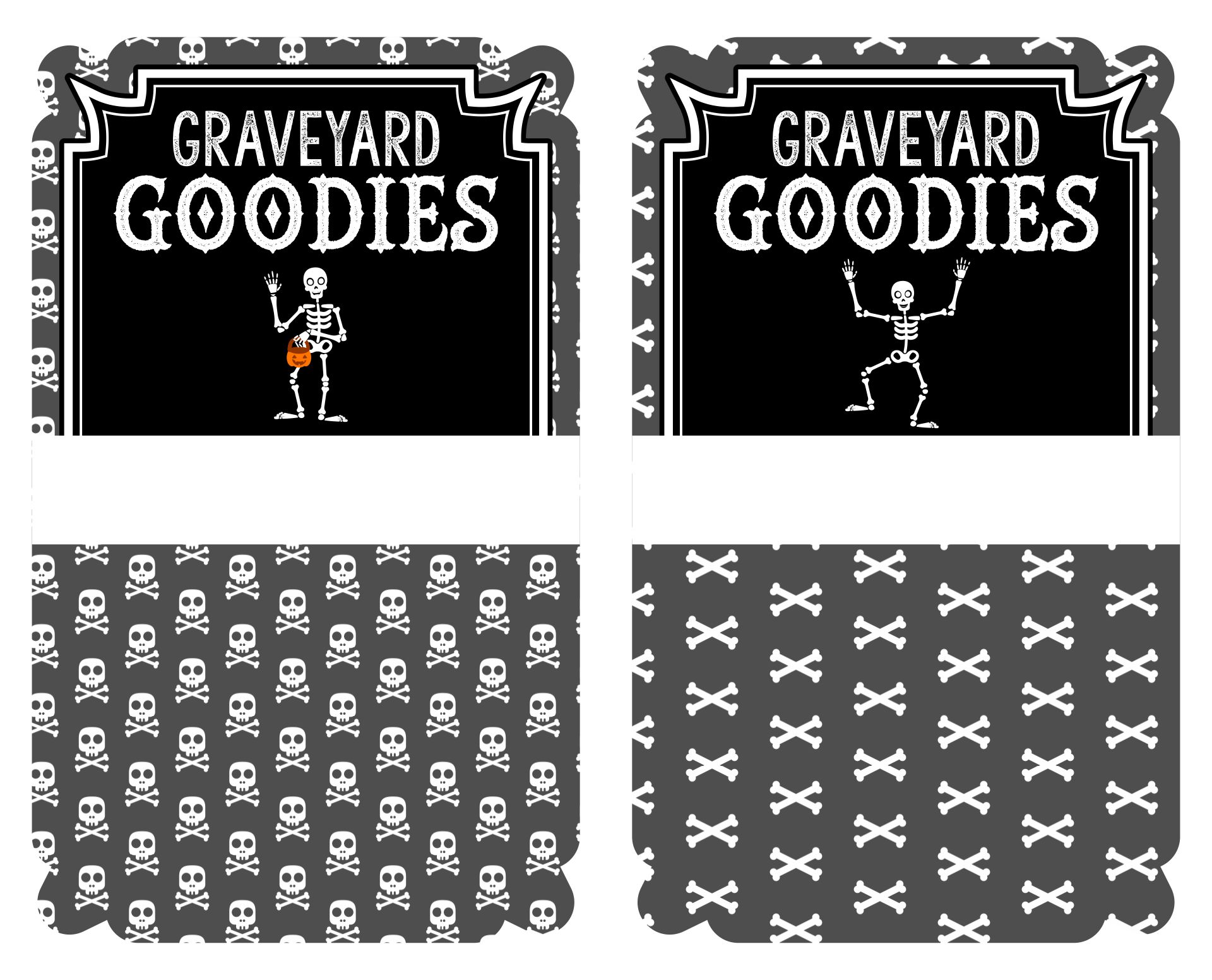 Graveyard Goodies Halloween Printable Gift Tags