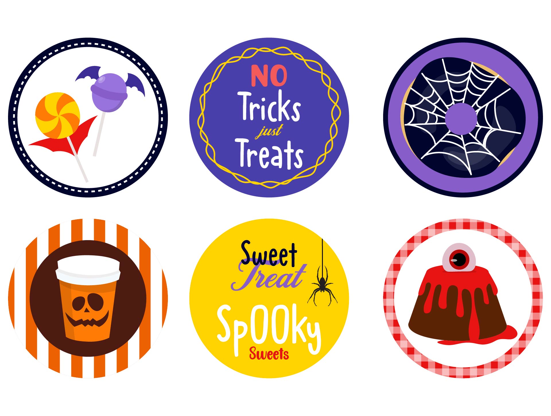 Halloween Round Stickers Tags Printable