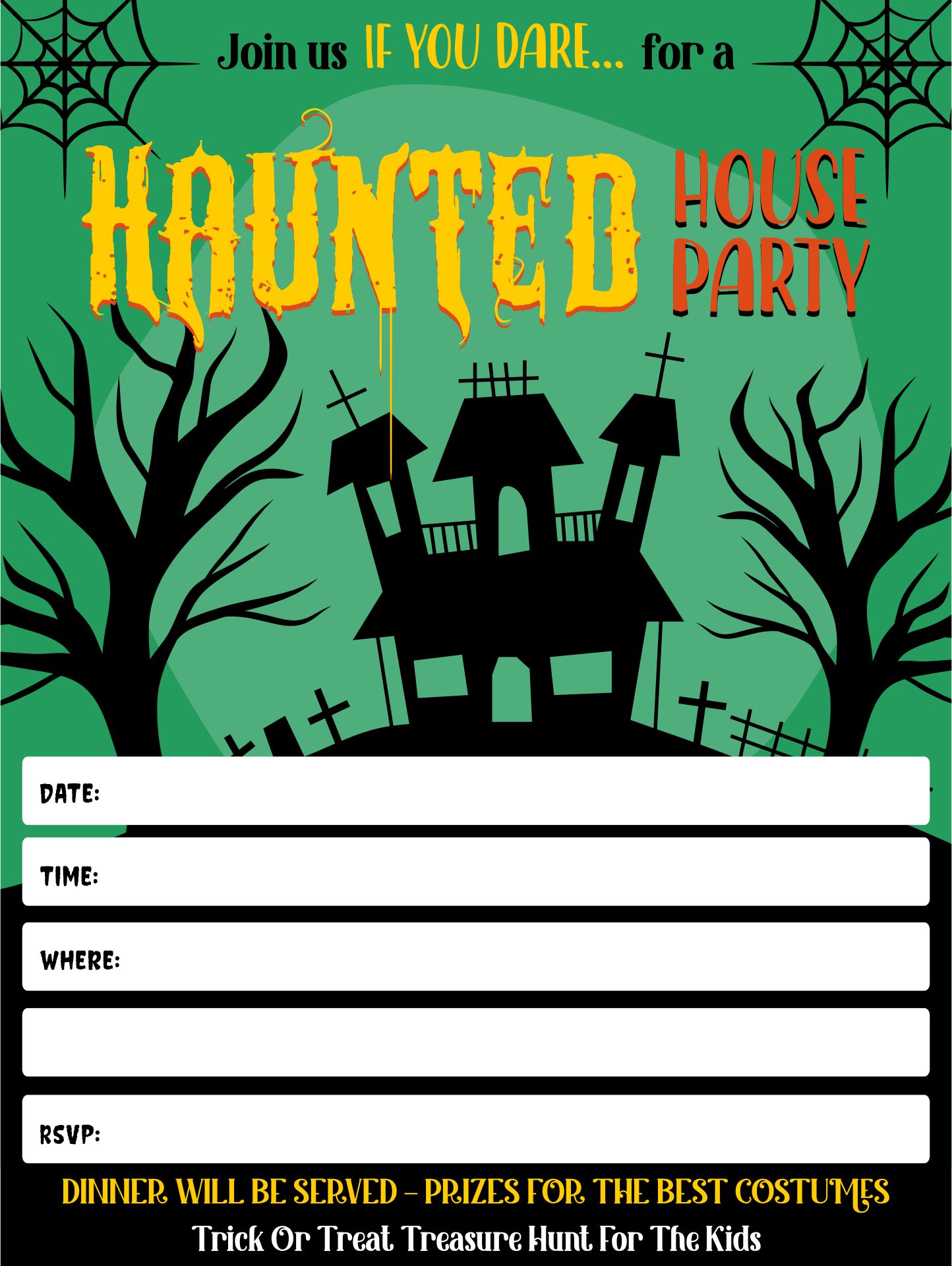 Haunted House Halloween Invitation Printable