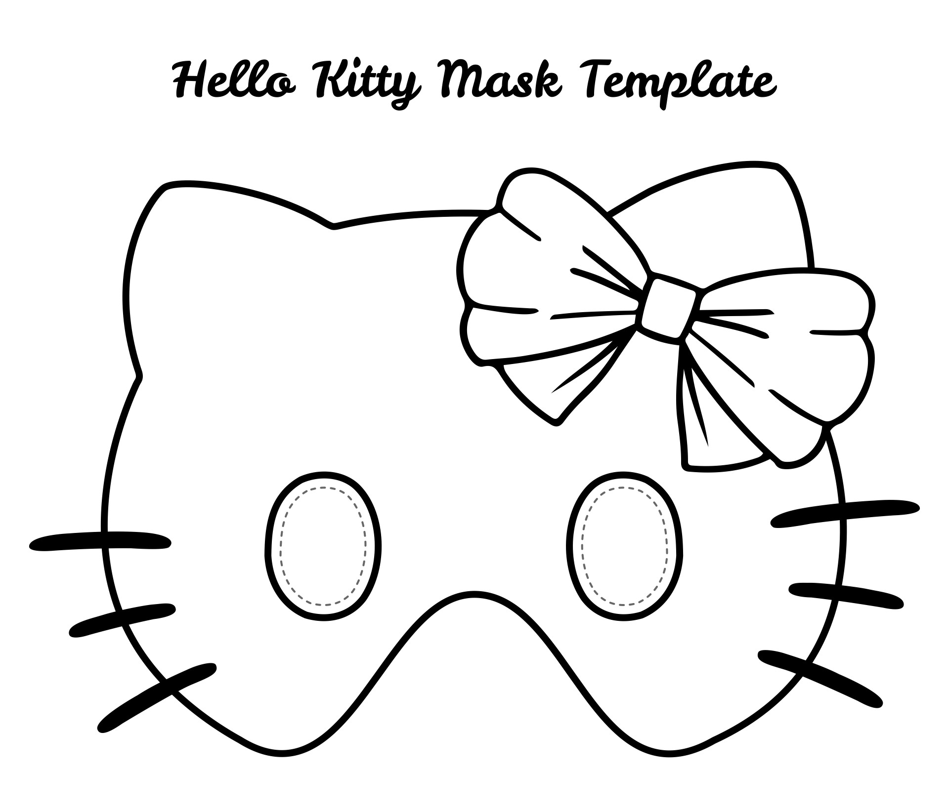Hello Kitty Mask Template Printable